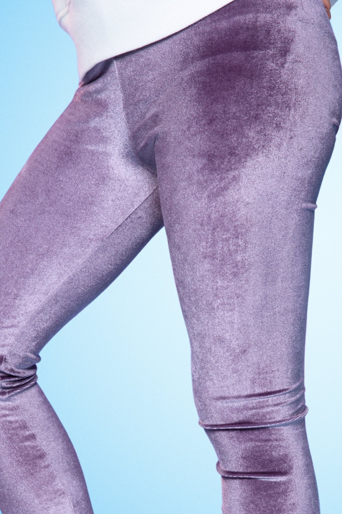 Velour Long Legging - Purple