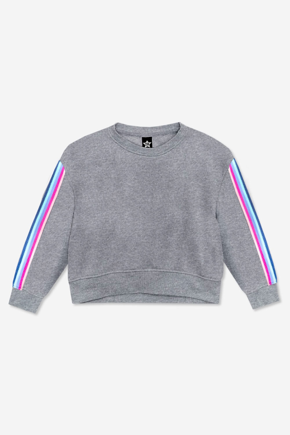 Cotton Soft French Terry Everyday Sweatshirt - Grey Pink Blue Stripe