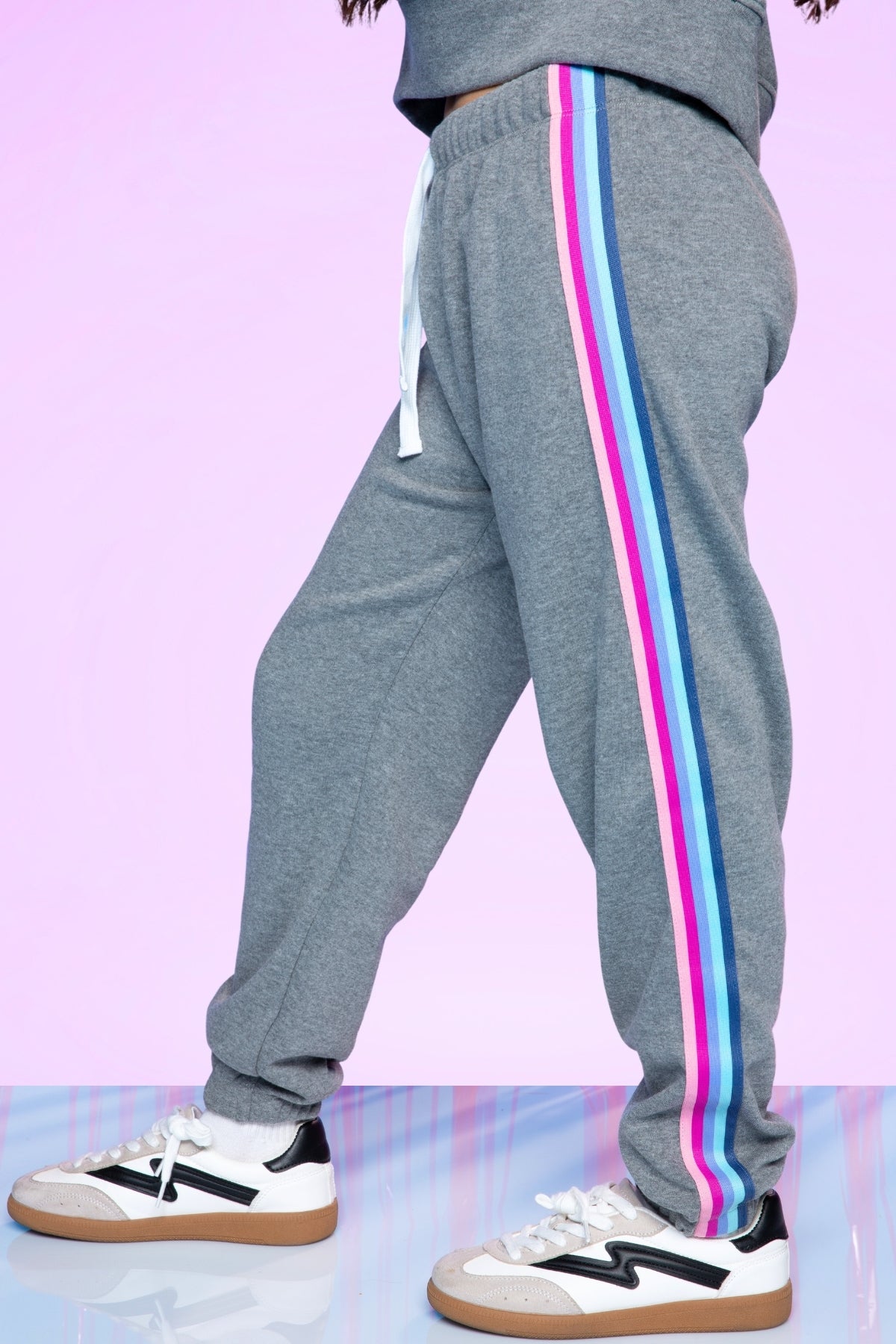 Cotton Soft French Terry Sweatpant ••• - Vintage Iris Sequin Heart
