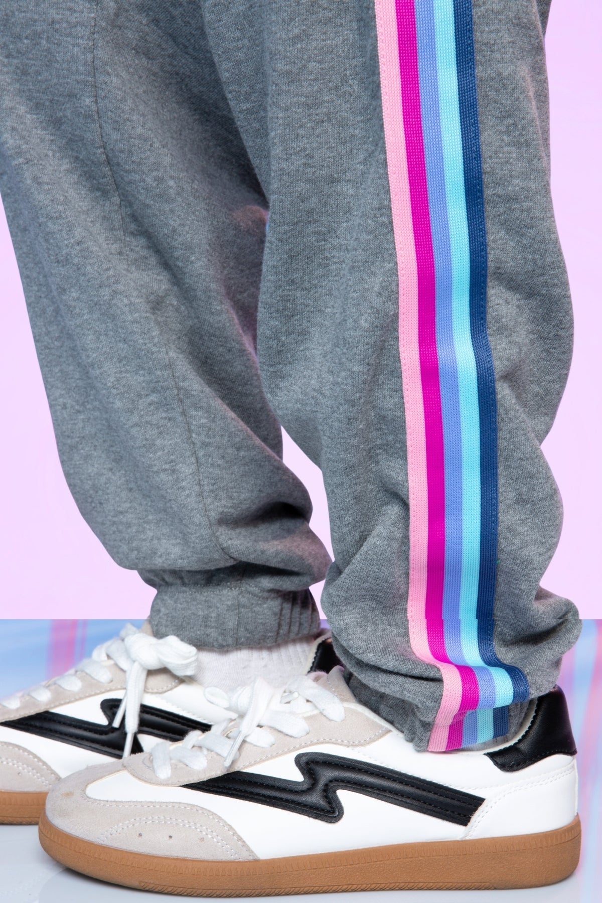 Cotton Soft French Terry Sweatpant ••• - Vintage Iris Sequin Heart