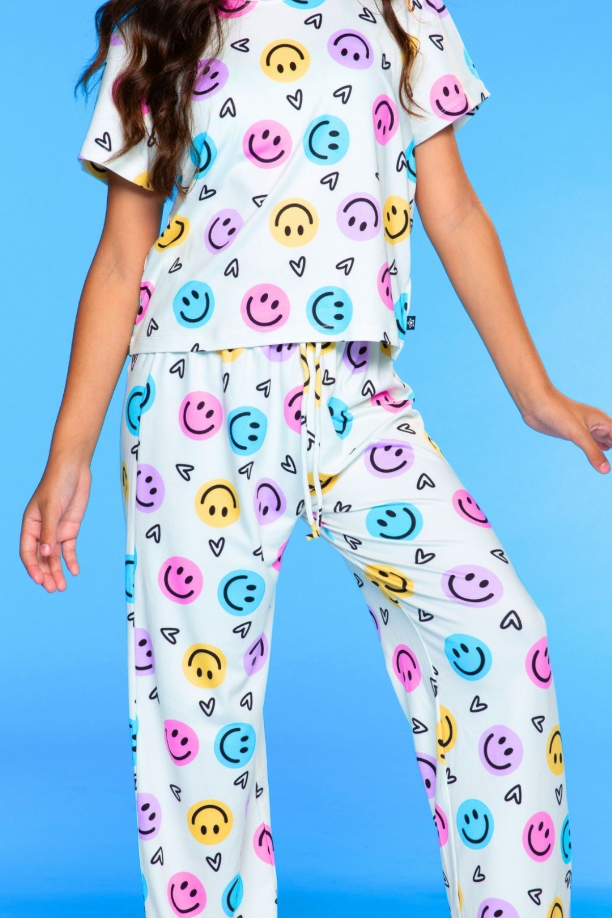 Simply Soft Easy Tee & Karate Pant - Dusty Pink Sticker Emojis