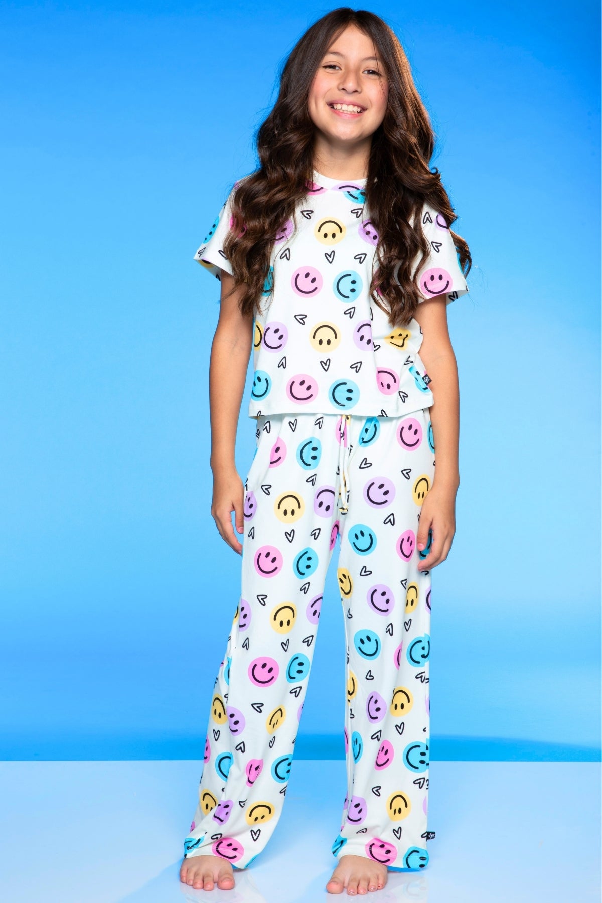 Simply Soft Easy Tee & Karate Pant - Dusty Pink Sticker Emojis