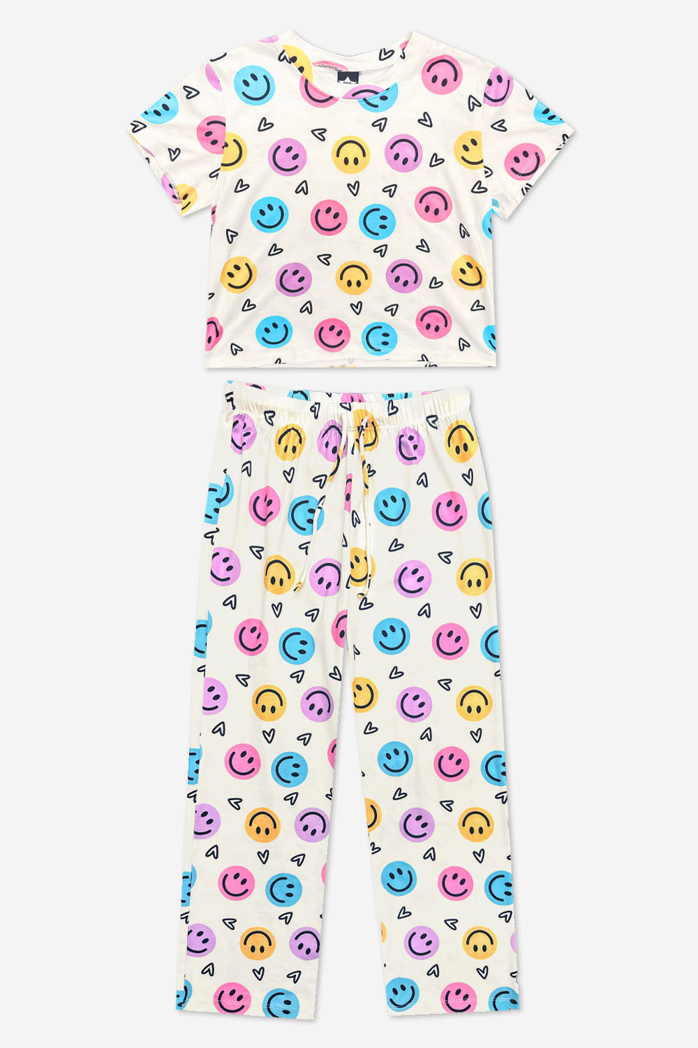 Simply Soft Easy Tee & Karate Pant - Dusty Pink Sticker Emojis