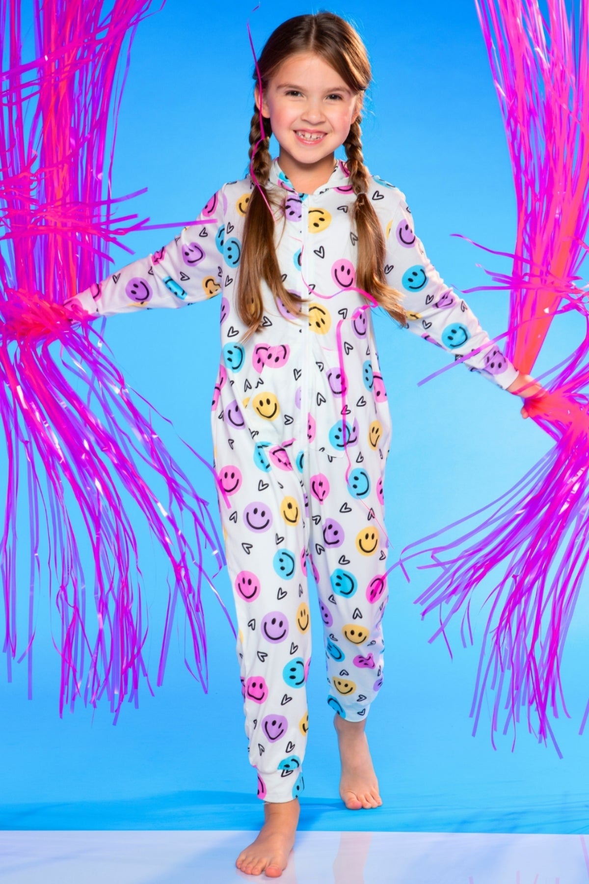 Simply Soft Hooded Zip Onesie - Ivory Heart Smile