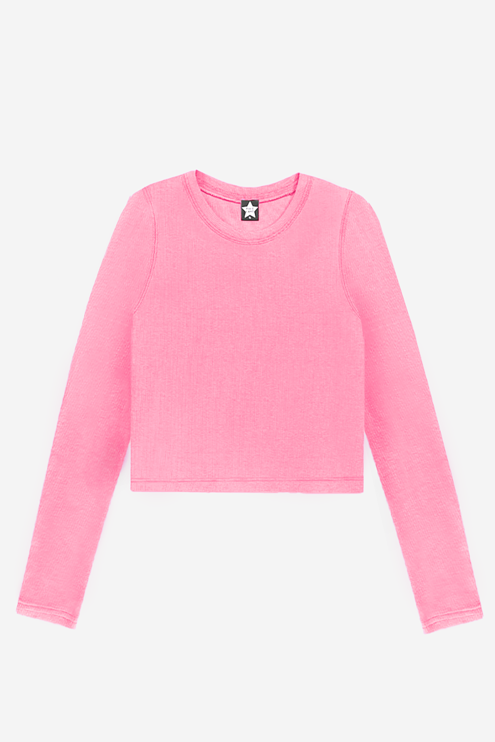 Ultra-Soft Ribbed Long Sleeve Fitted Tee - Heather Grey