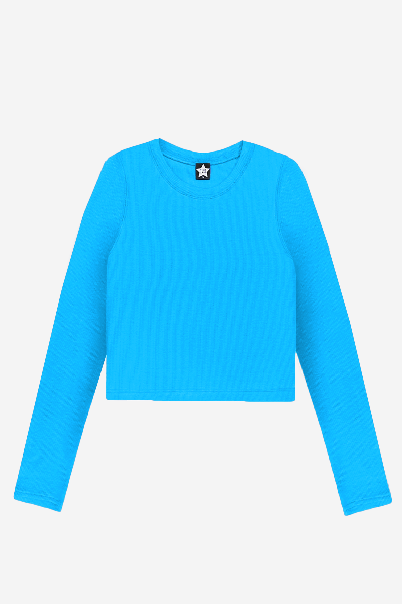 Ultra-Soft Ribbed Long Sleeve Fitted Tee - Heather Grey