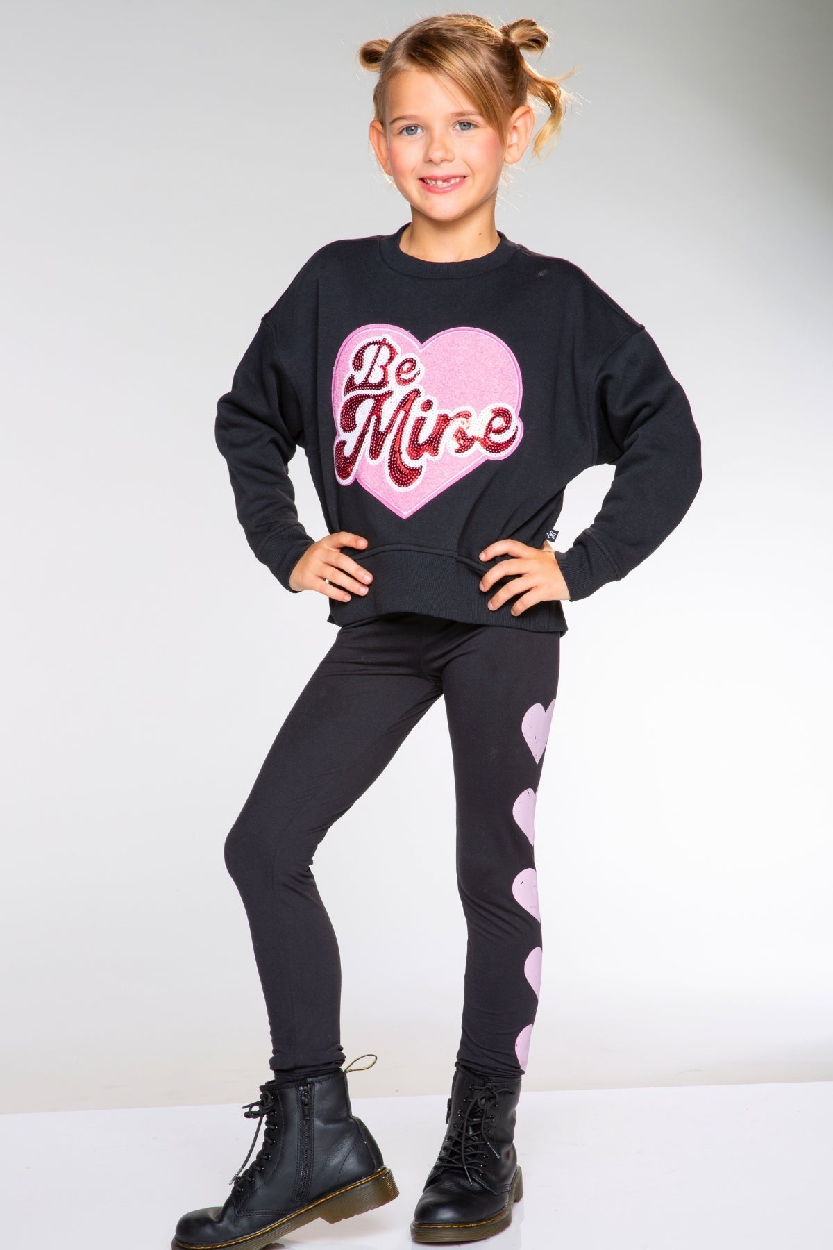 Simply Soft Luxe Mid-Rise Long Legging. - Black Pink Hearts
