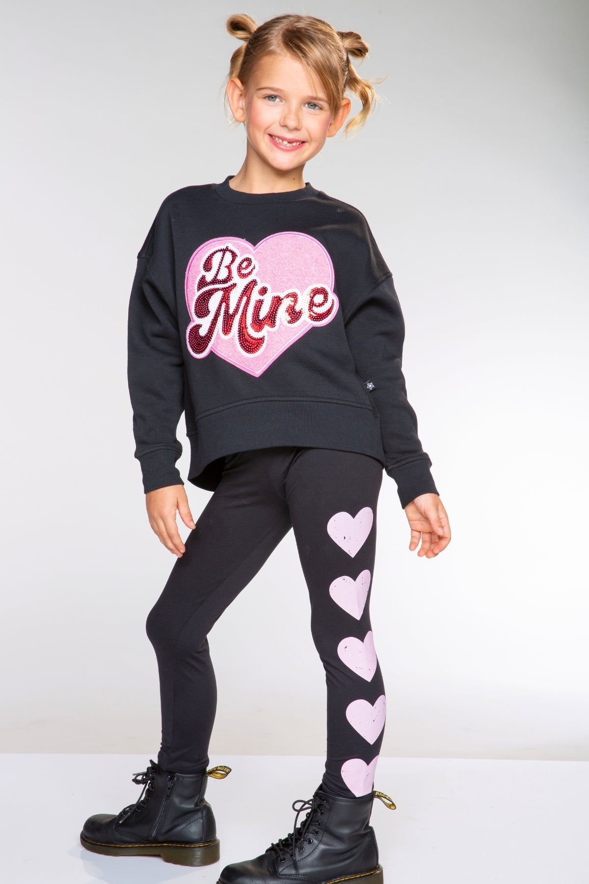 Simply Soft Luxe Mid-Rise Long Legging. - Heather Grey Black Hearts - NEW!