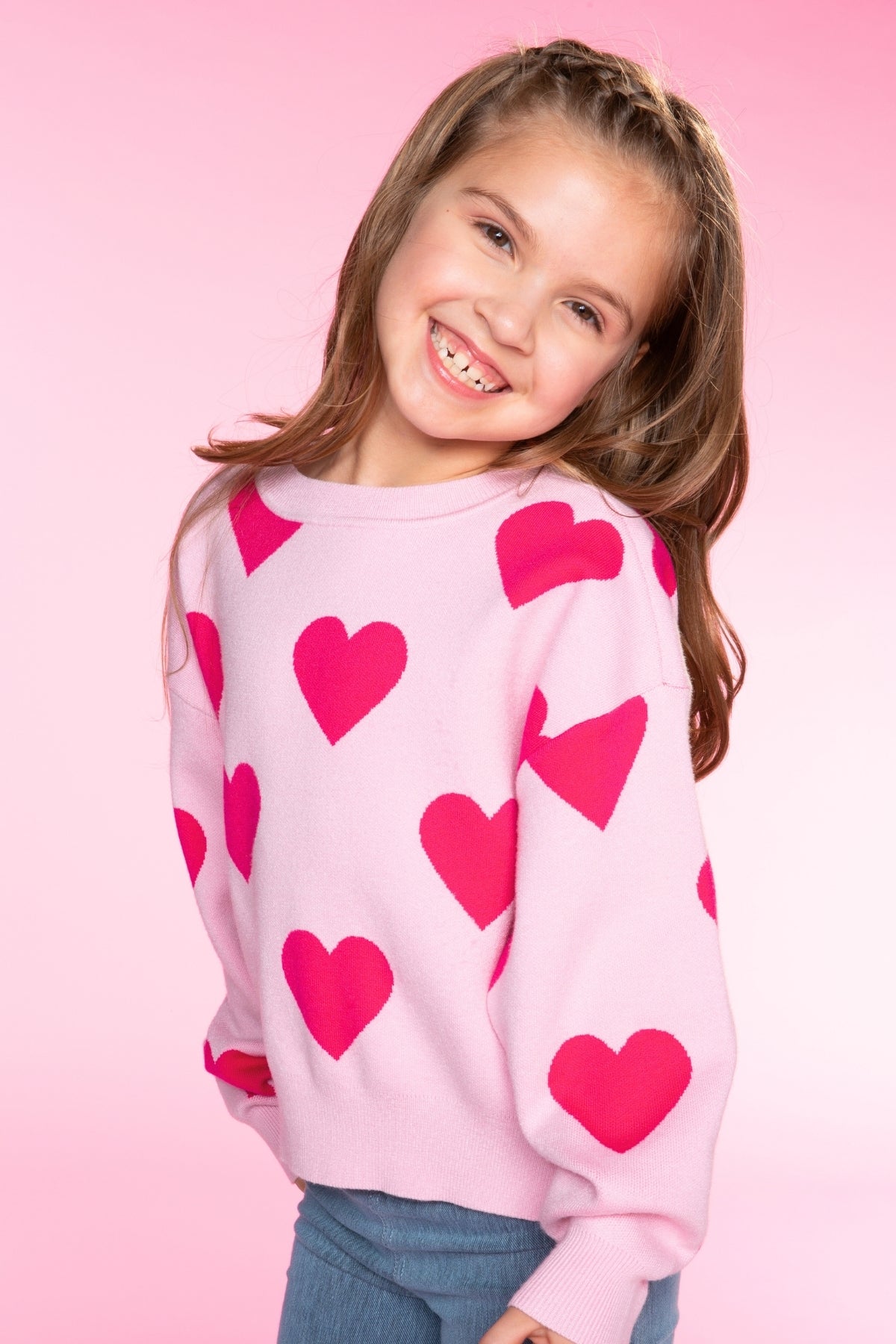 Yummy Soft Crew Neck Sweater - Lt Pink Yellow Lemon