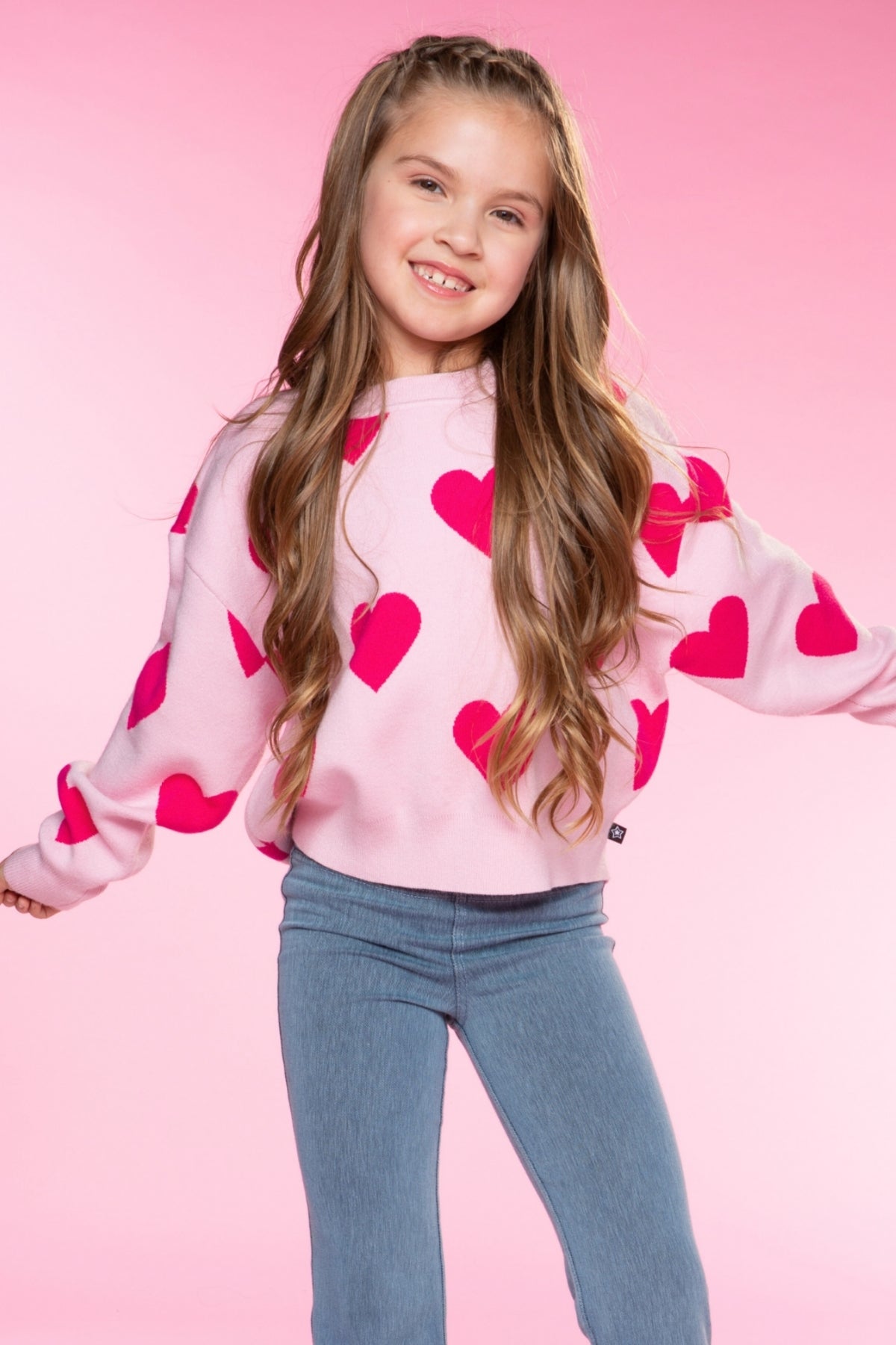 Yummy Soft Crew Neck Sweater - Lt Pink Yellow Lemon