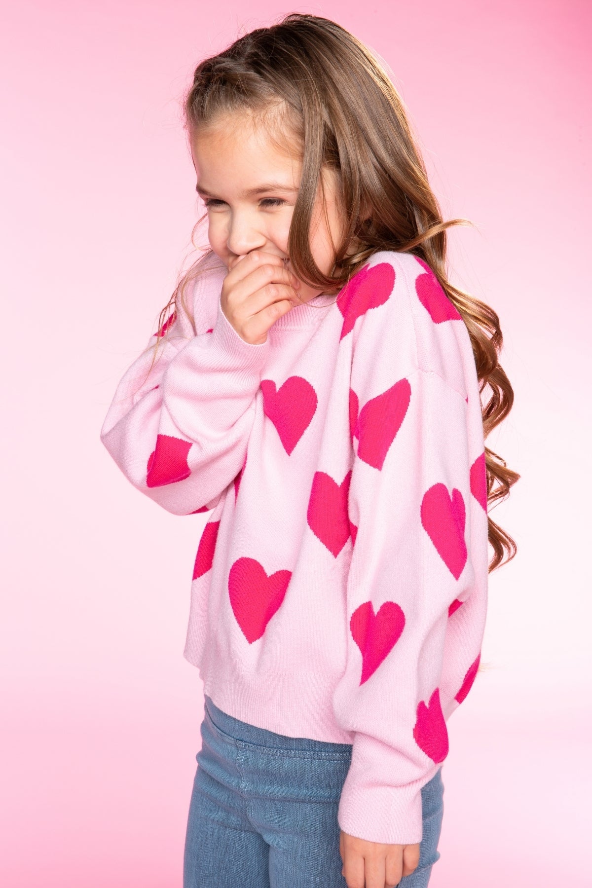Yummy Soft Crew Neck Sweater - Lt Pink Yellow Lemon