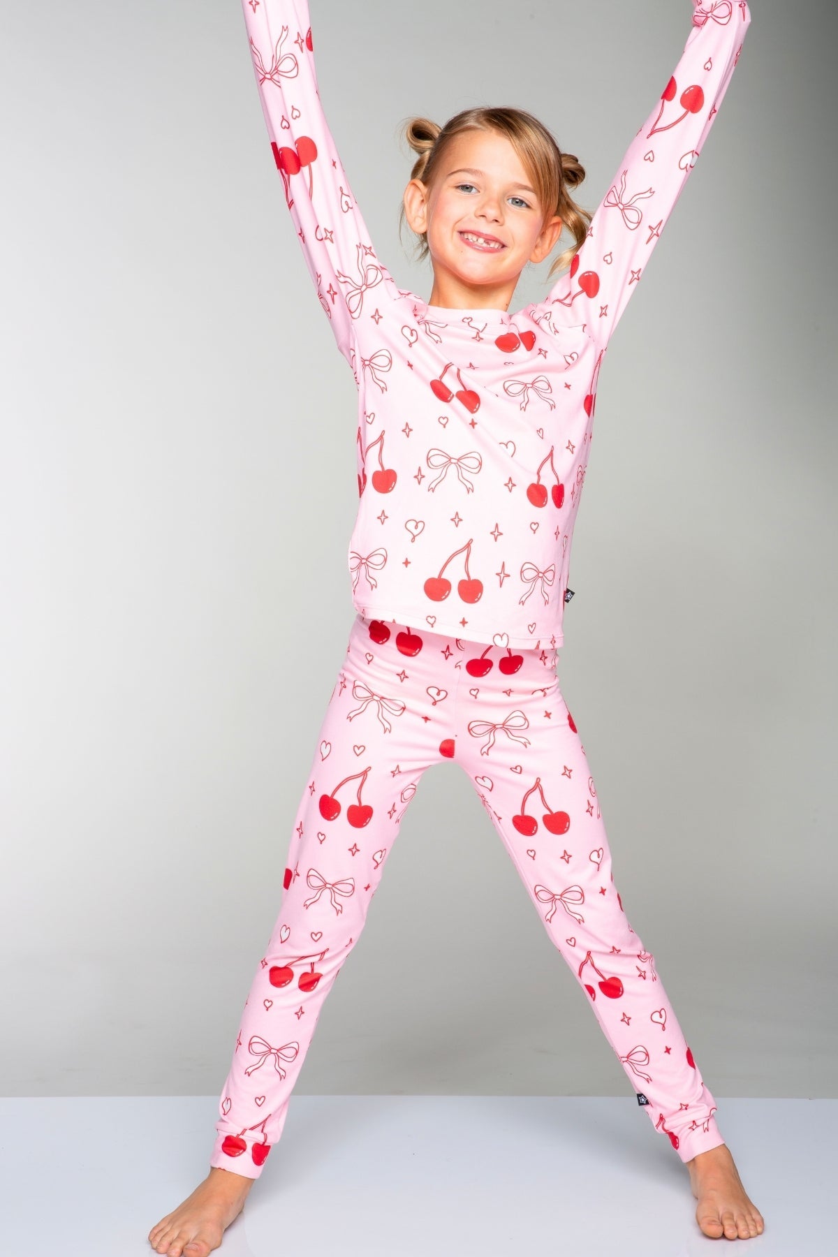 Simply Soft Long Sleeve Crew & Slim Lounge Bottom - Lilac Rainbow Gummy Bear