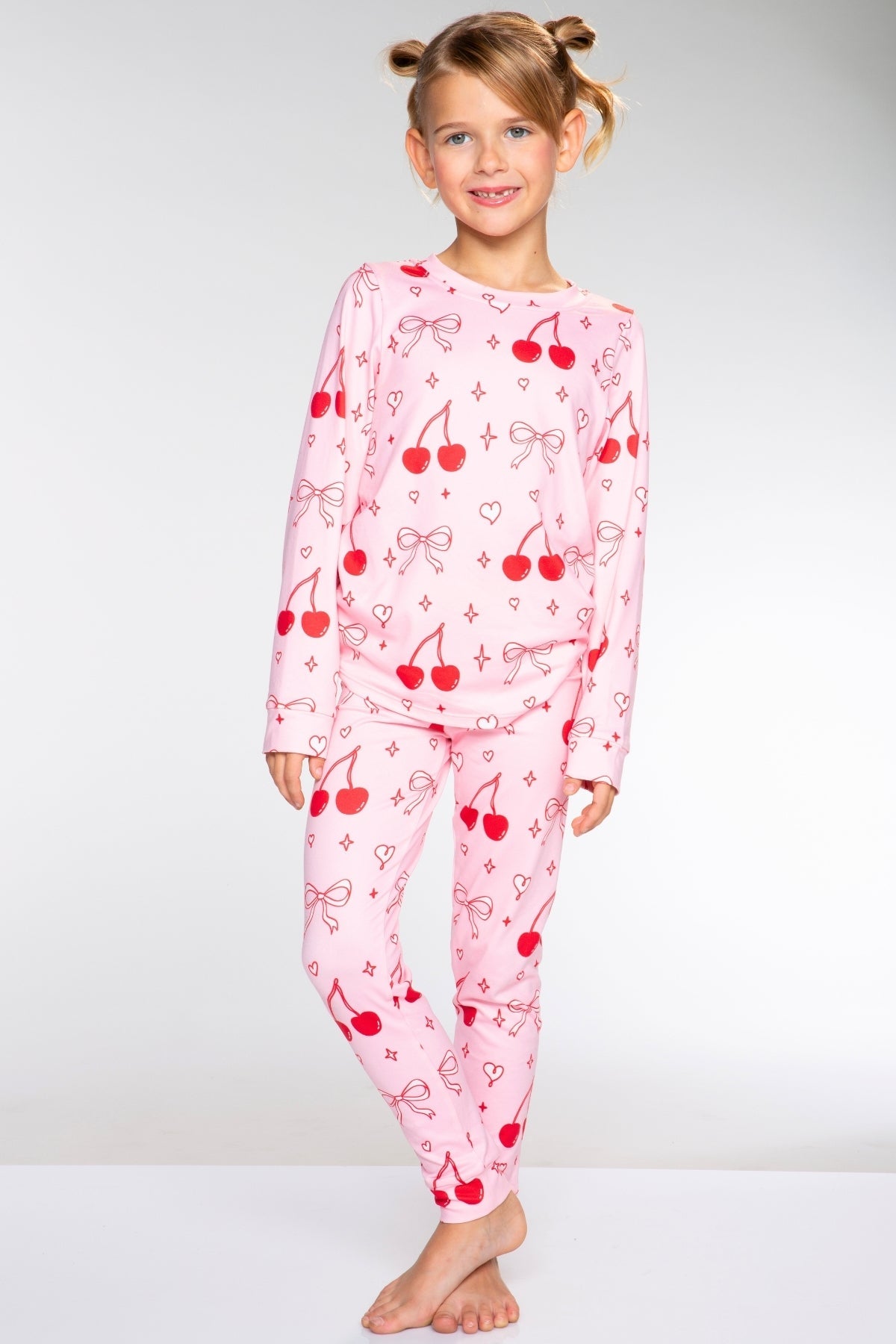 Simply Soft Long Sleeve Crew & Slim Lounge Bottom - Lilac Rainbow Gummy Bear