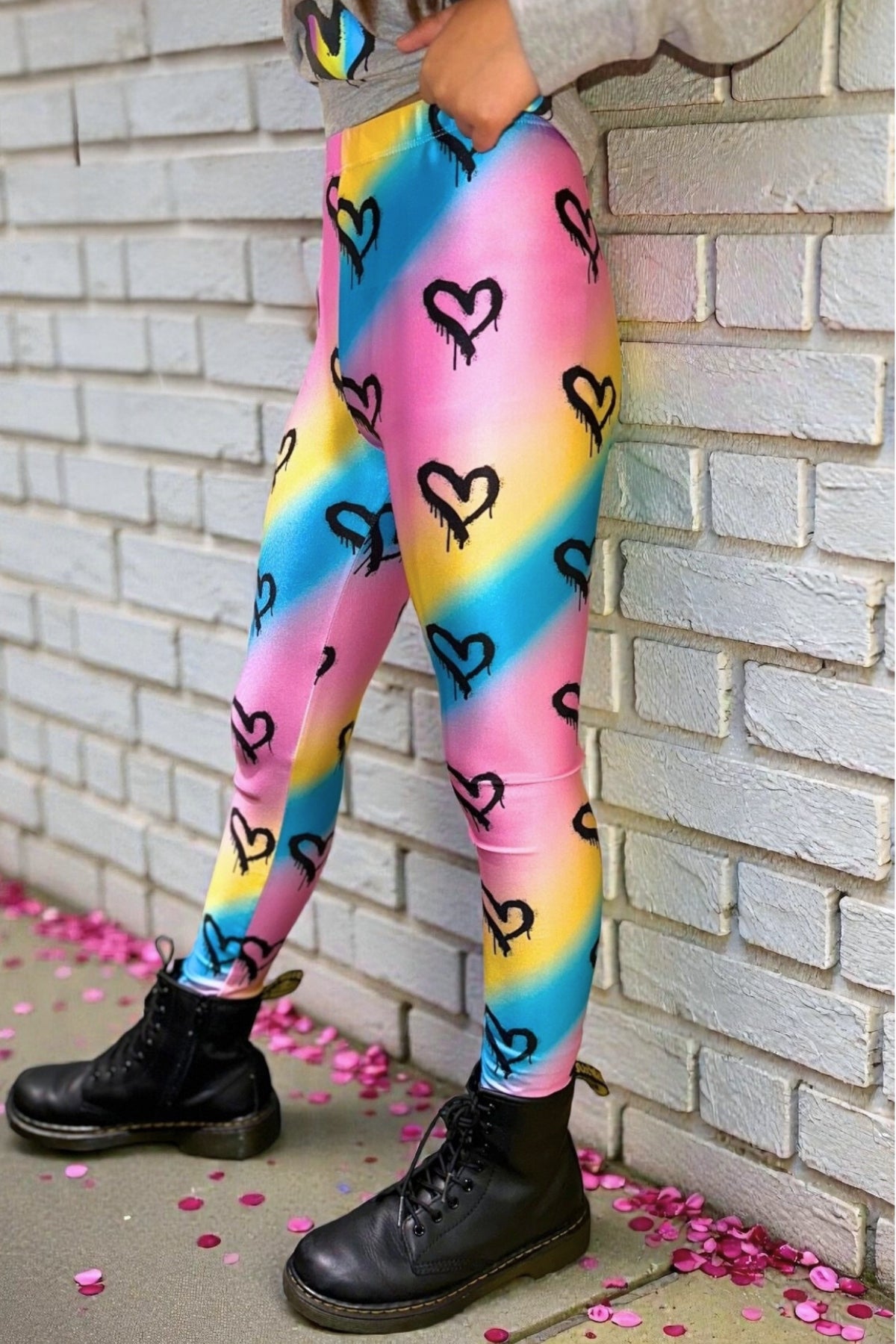 High Shine Long Legging - Black Stars