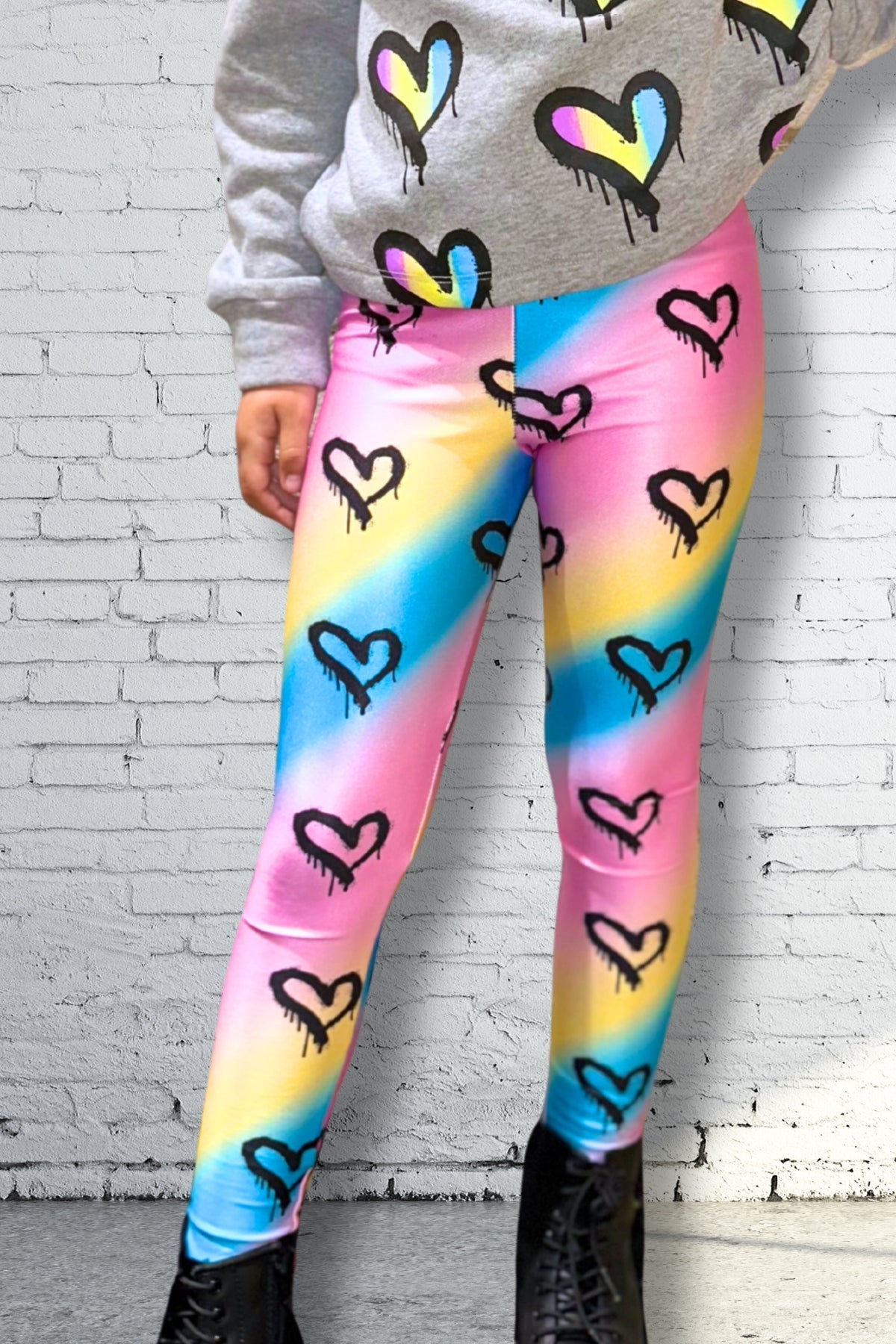 High Shine Long Legging - Black Stars