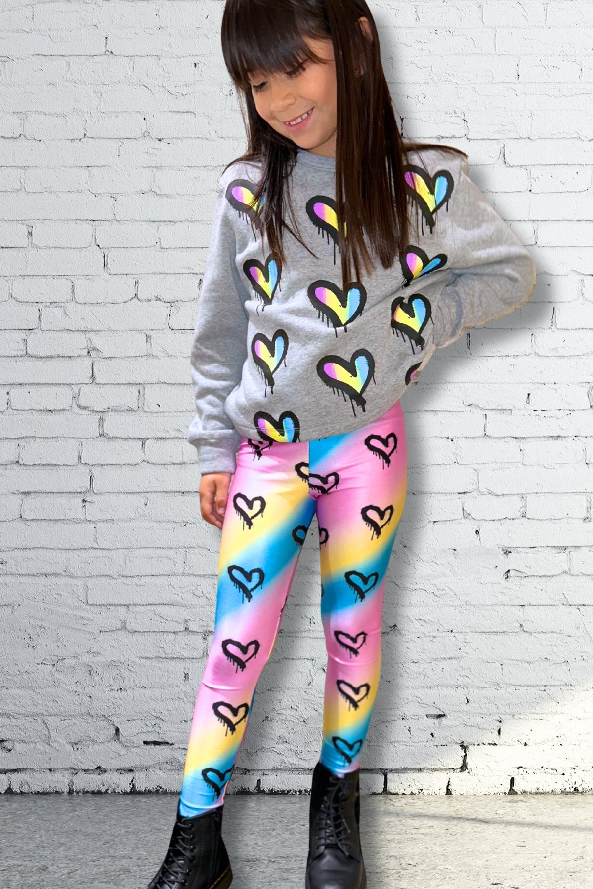 High Shine Long Legging - Black Stars