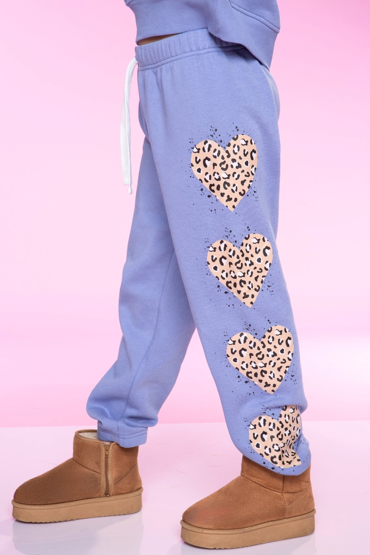 Cloud Soft French Terry Sweatpant - Bubble Gum Pink Palm