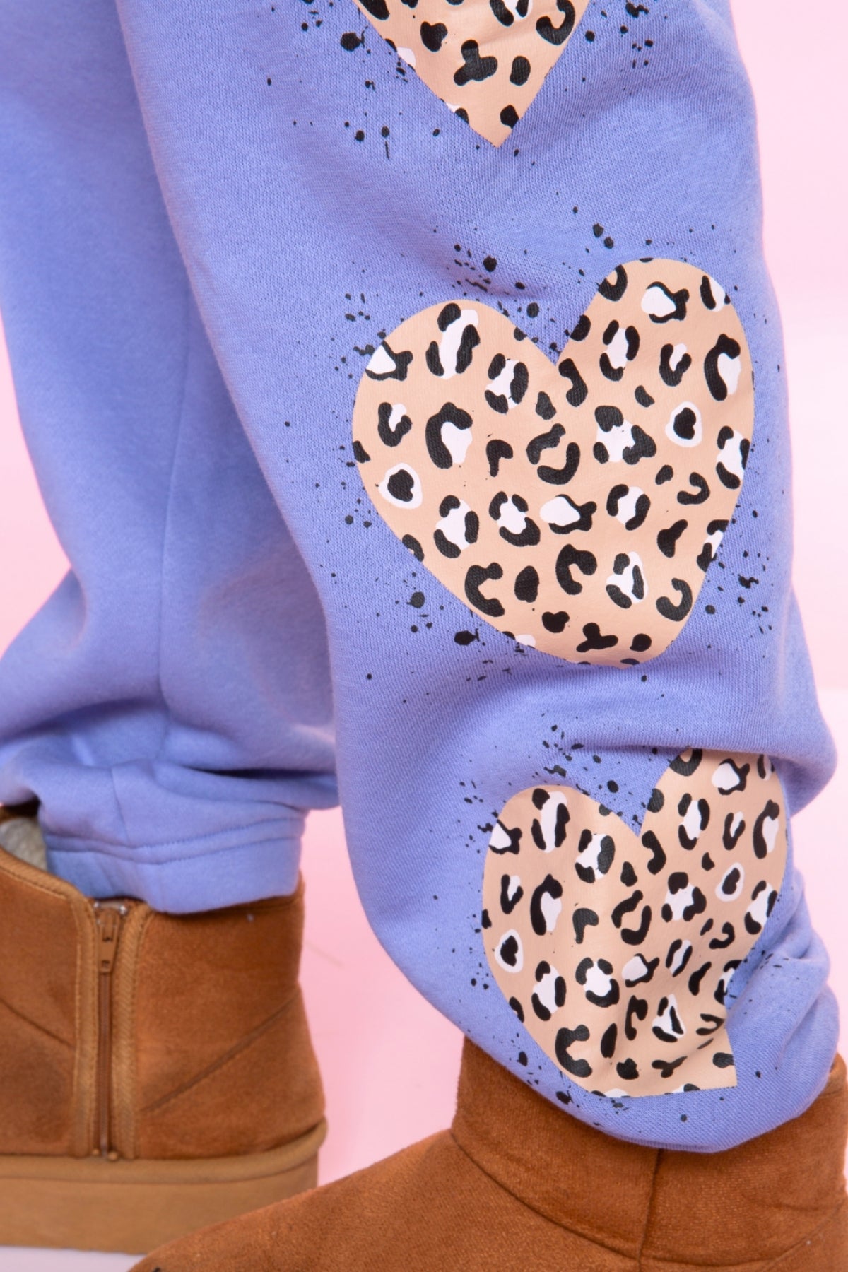 Cloud Soft French Terry Sweatpant - Bubble Gum Pink Palm