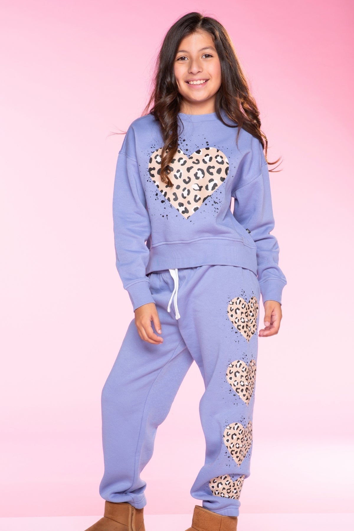 Cloud Soft French Terry Sweatpant - Bubble Gum Pink Palm
