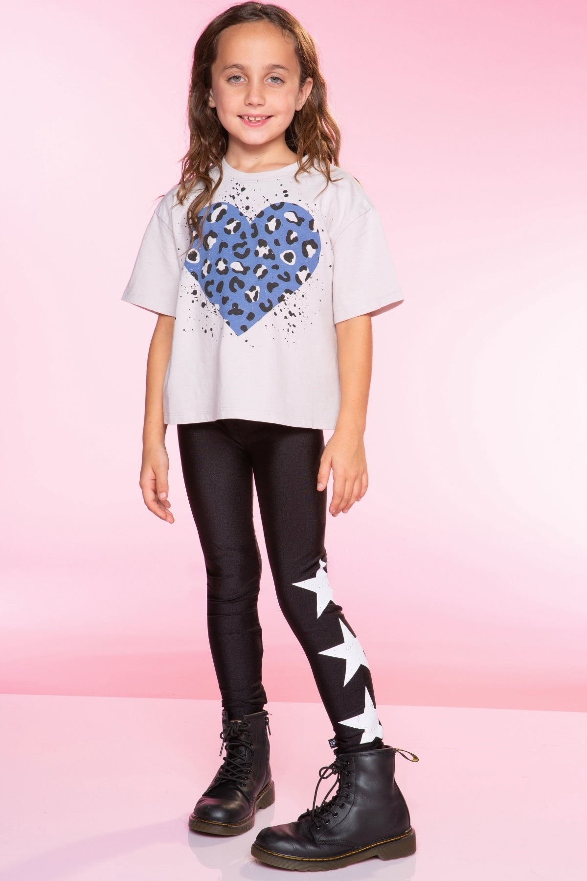 High Shine Long Legging - Black Stars