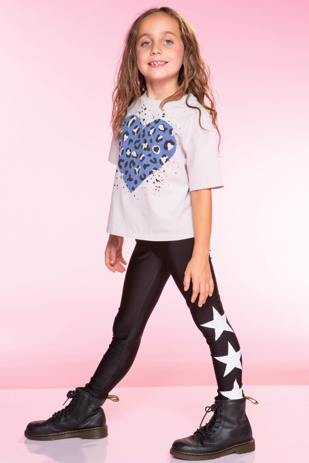 High Shine Long Legging - Black Stars