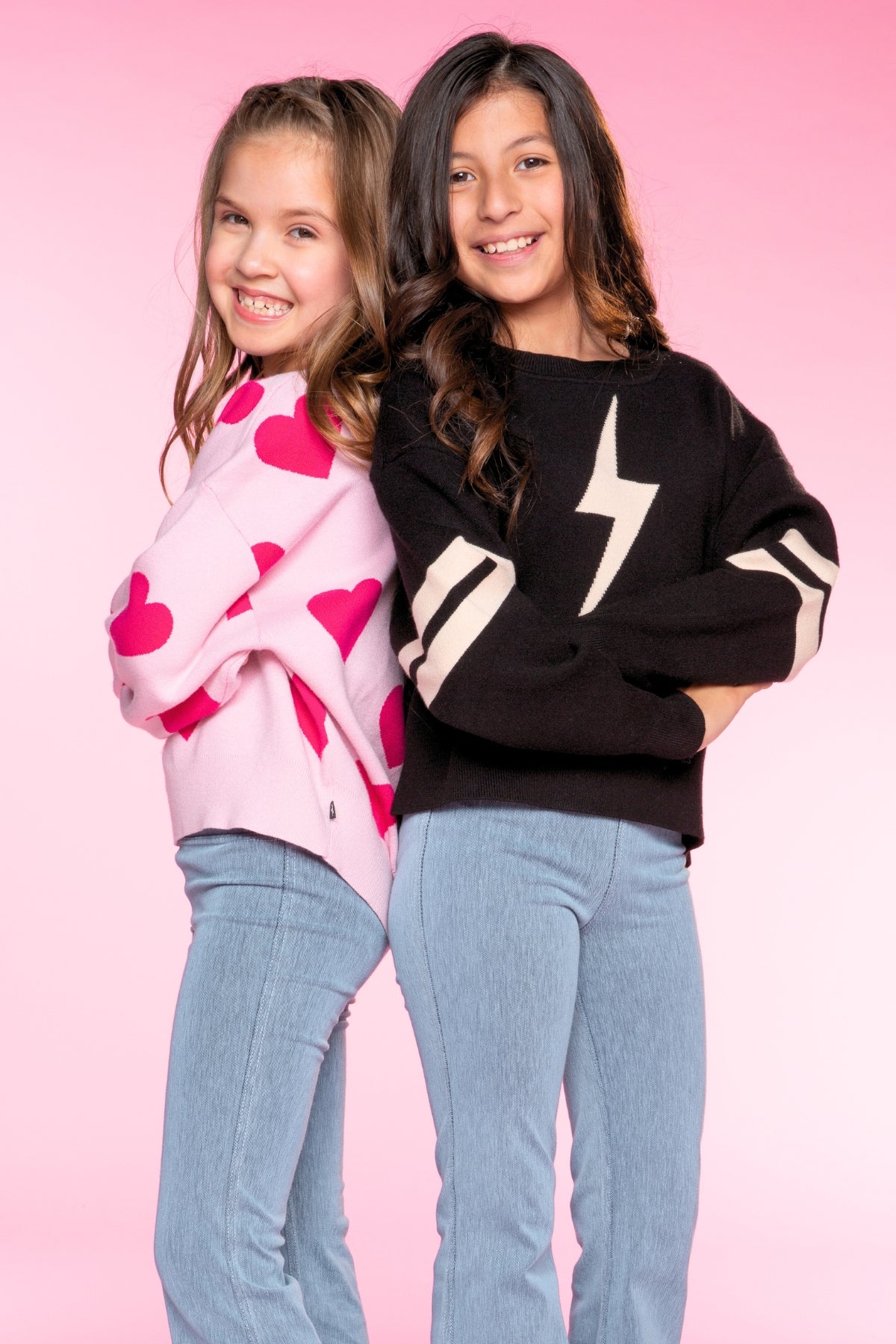 Yummy Soft Crew Neck Sweater - Lt Pink Yellow Lemon