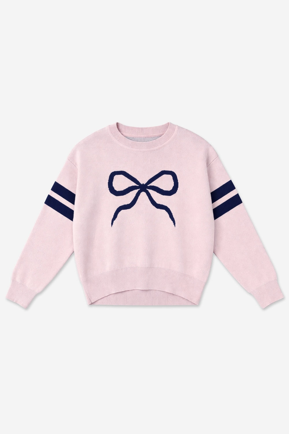 Yummy Soft Crew Neck Sweater - Lt Pink Yellow Lemon
