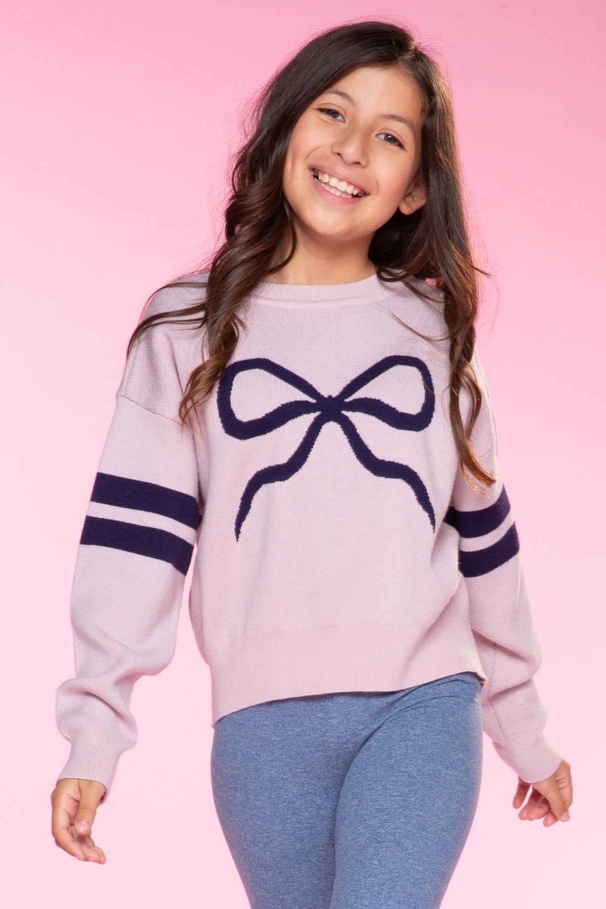 Yummy Soft Crew Neck Sweater - Pink Hearts