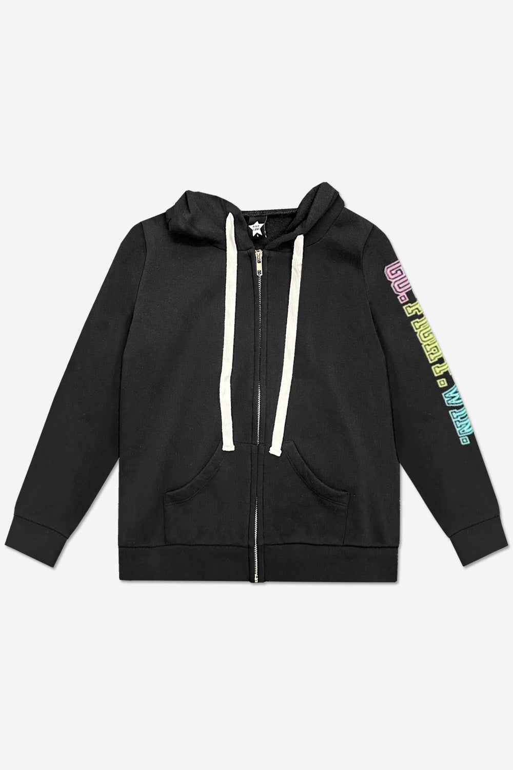 Cotton Soft French Terry Easy Zip Hoodie - Latte Leopard Bow