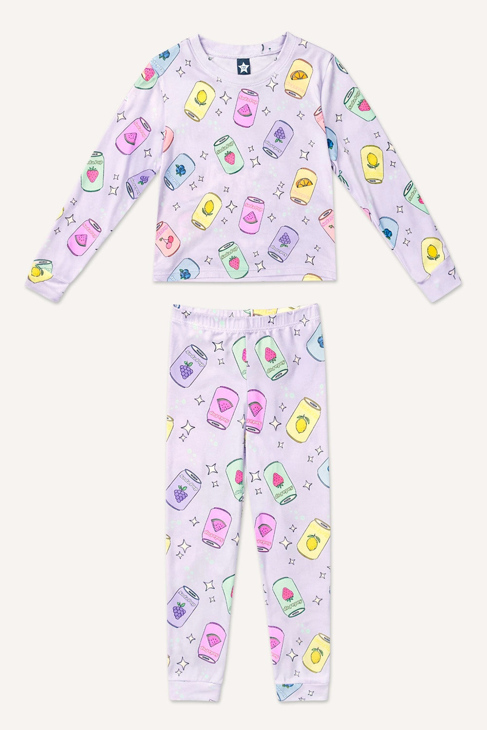 Simply Soft Long Sleeve Crew & Slim Lounge Bottom. - Lavender Soda Pop