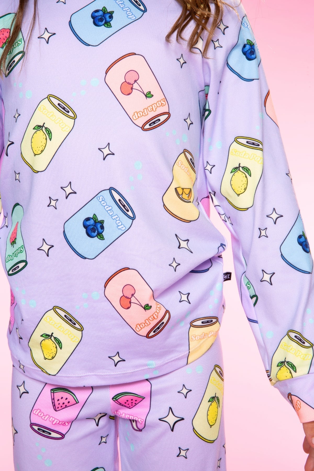Simply Soft Long Sleeve Crew & Slim Lounge Bottom. - Lavender Soda Pop
