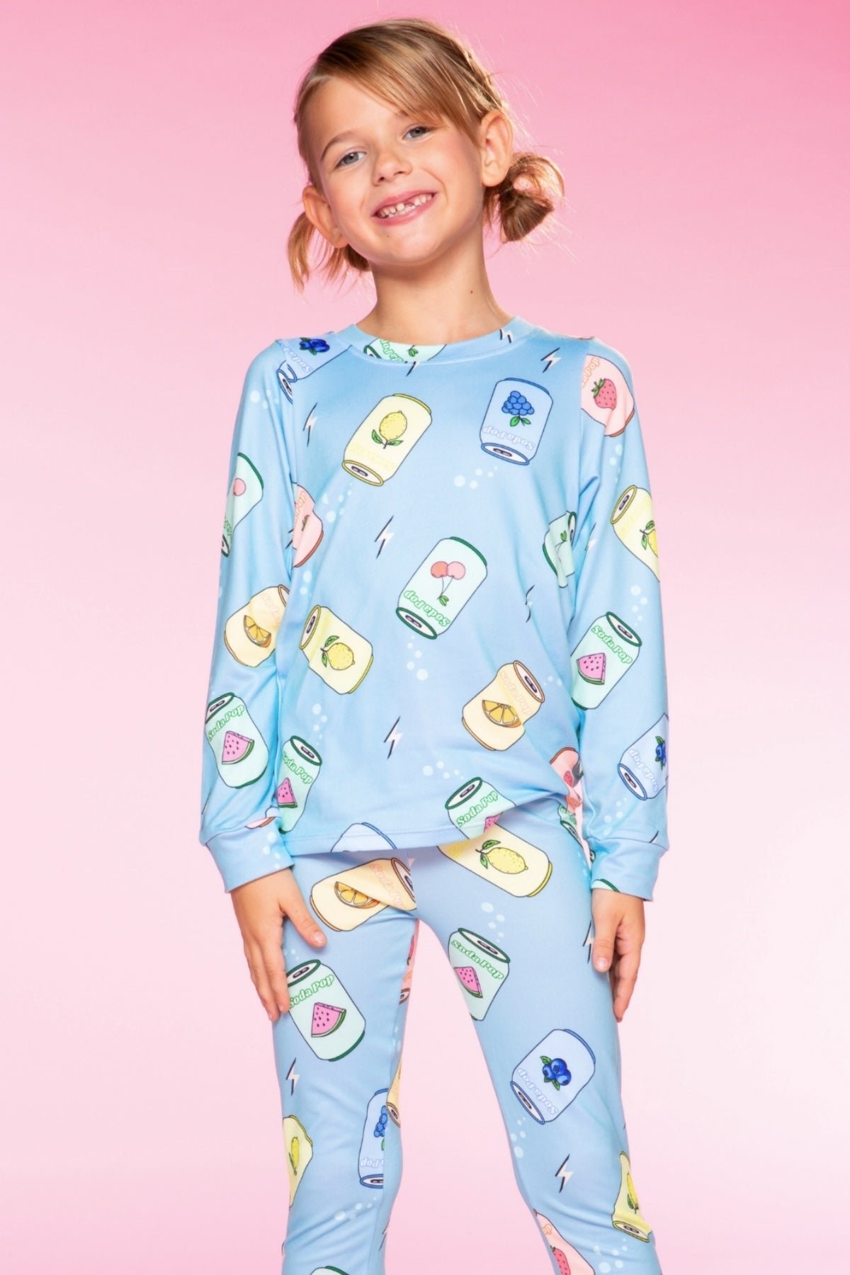 Simply Soft Long Sleeve Crew & Slim Lounge Bottom. - Lavender Soda Pop
