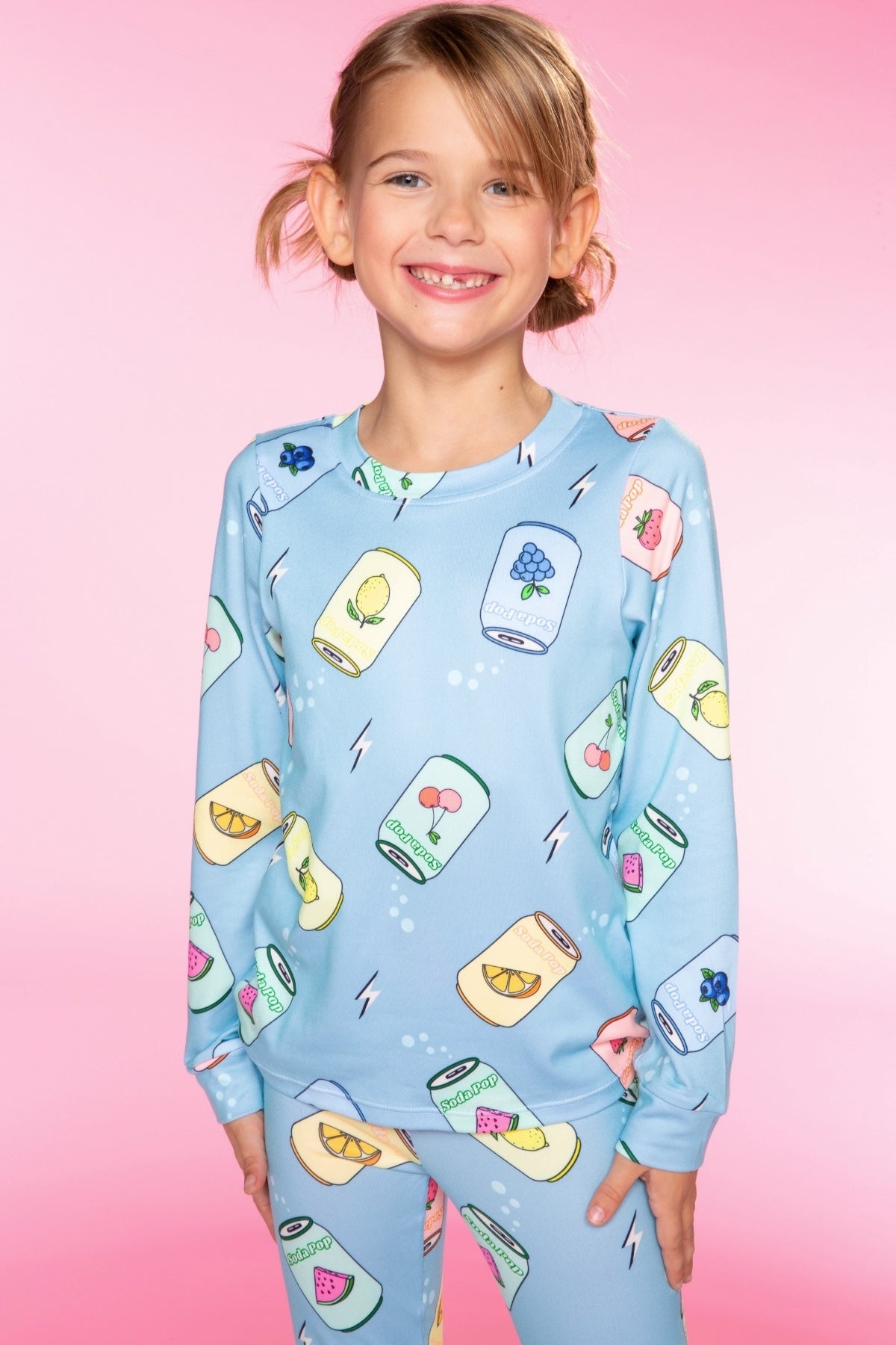 Simply Soft Long Sleeve Crew & Slim Lounge Bottom. - Lavender Soda Pop