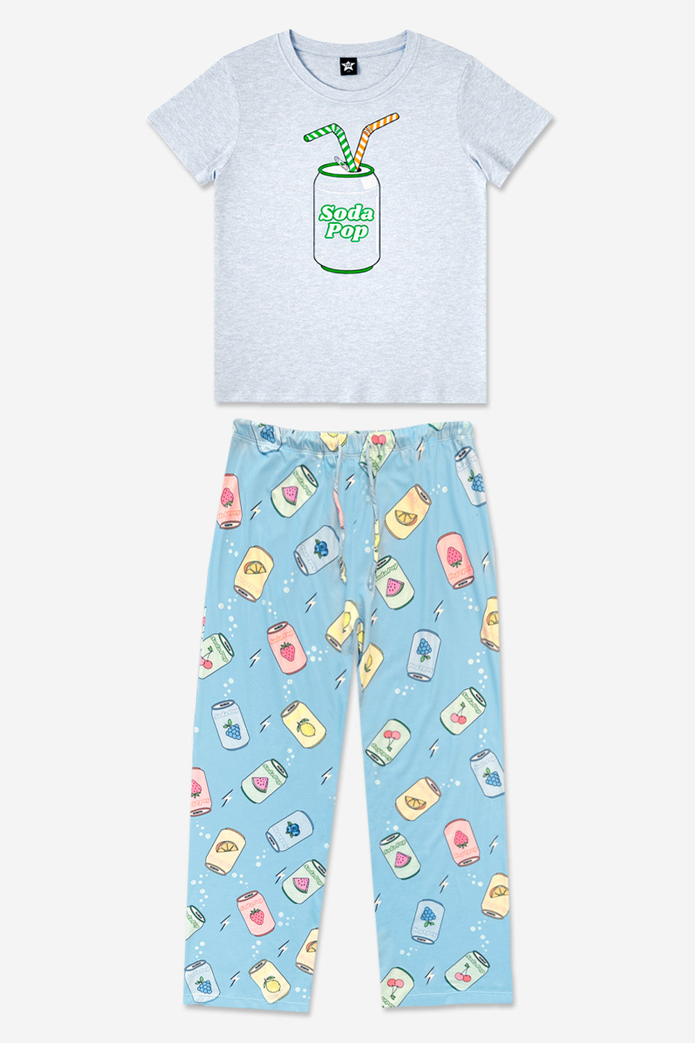Triblend Graphic Tee & Simply Soft Karate Pant - Black Grey Cousin Crew Smile