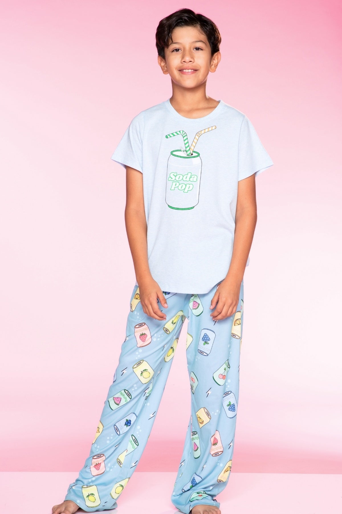 Triblend Graphic Tee & Simply Soft Karate Pant - Black Grey Cousin Crew Smile