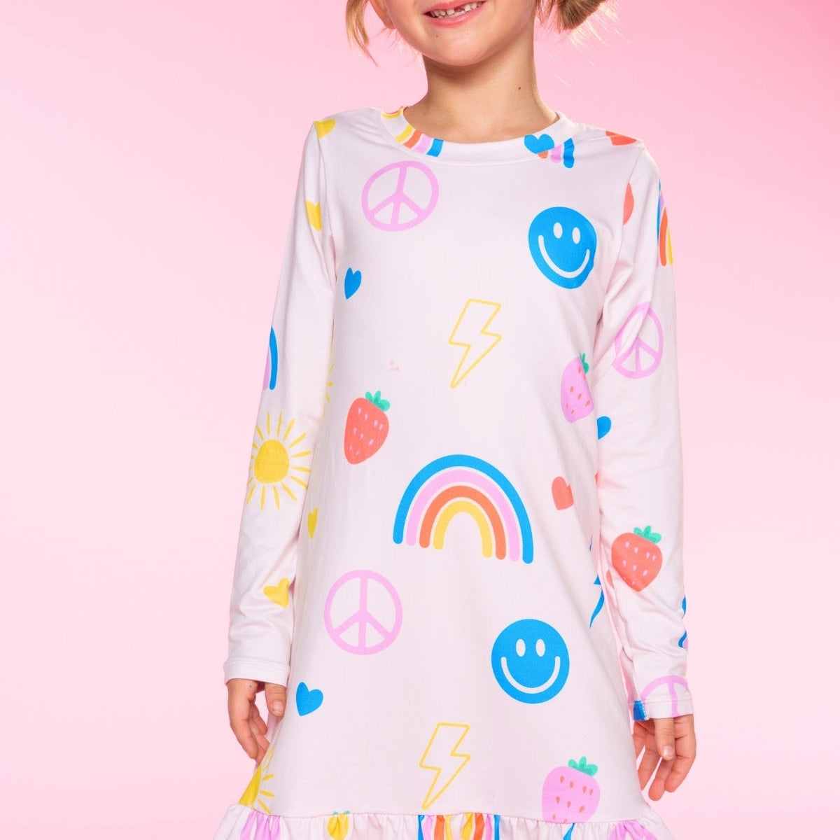 Simply Soft Long Sleeve Ruffle Lounge Dress