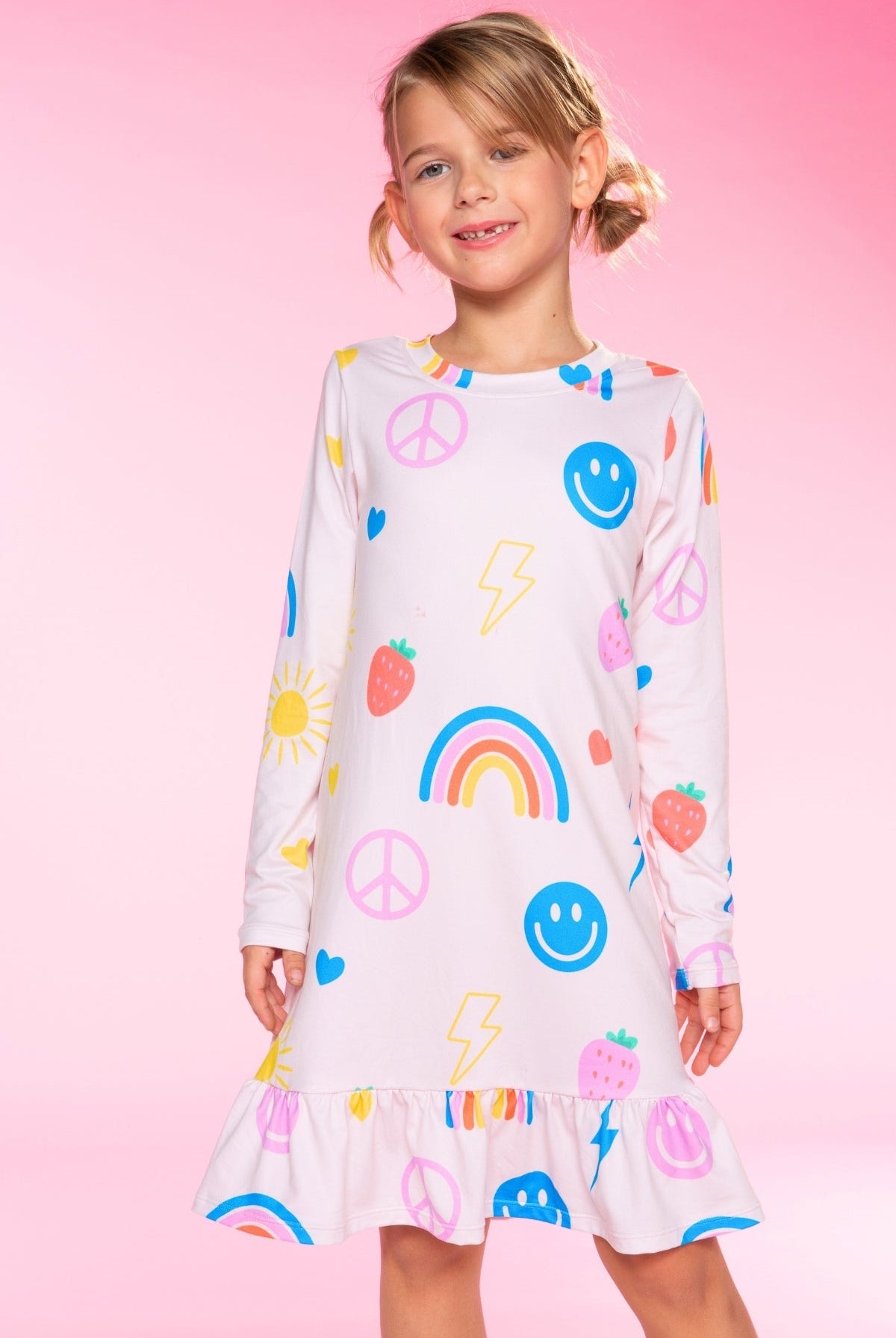 Simply Soft Long Sleeve Ruffle Lounge Dress