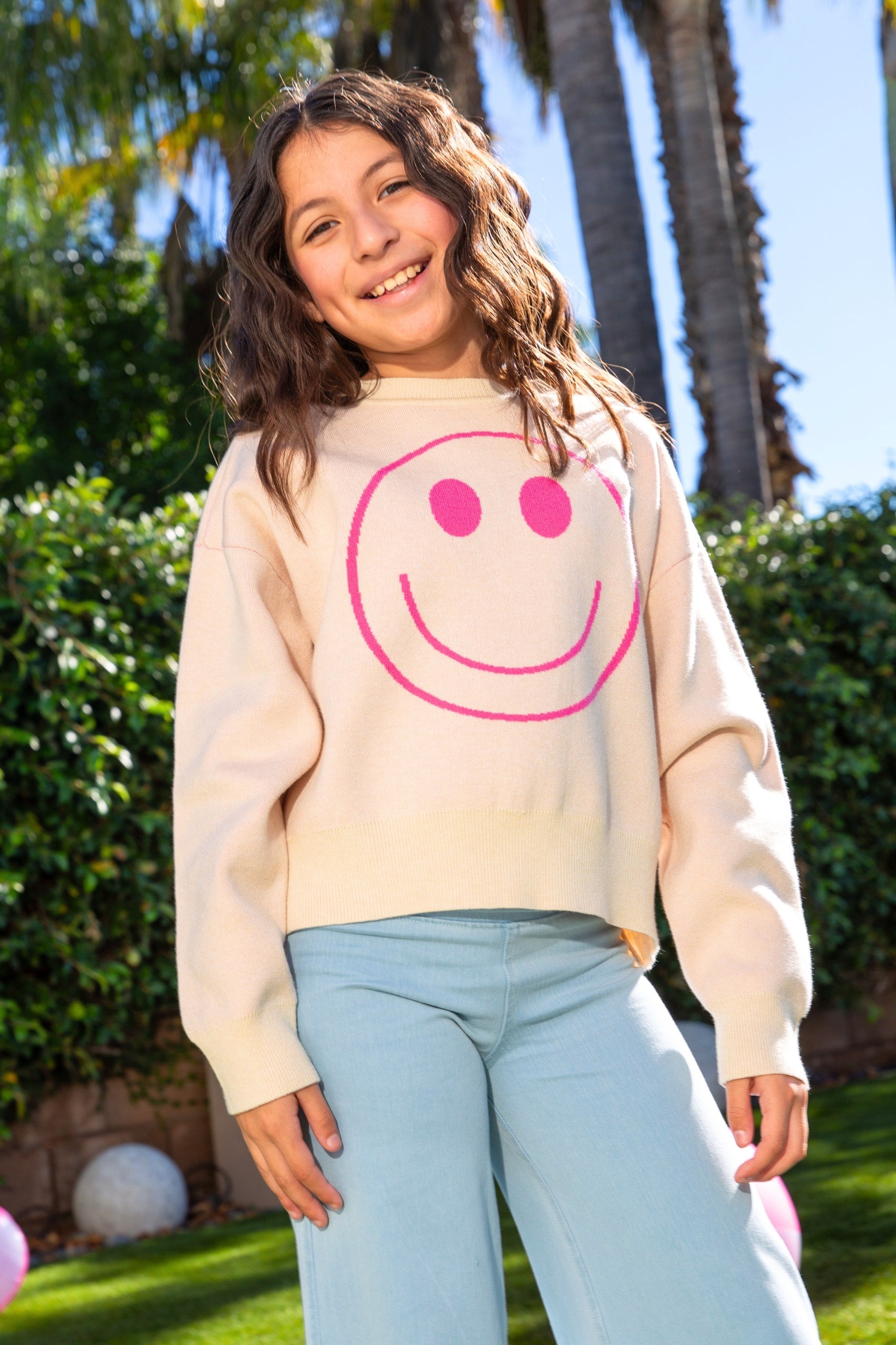 Yummy Soft Crew Neck Sweater - Pink Hearts