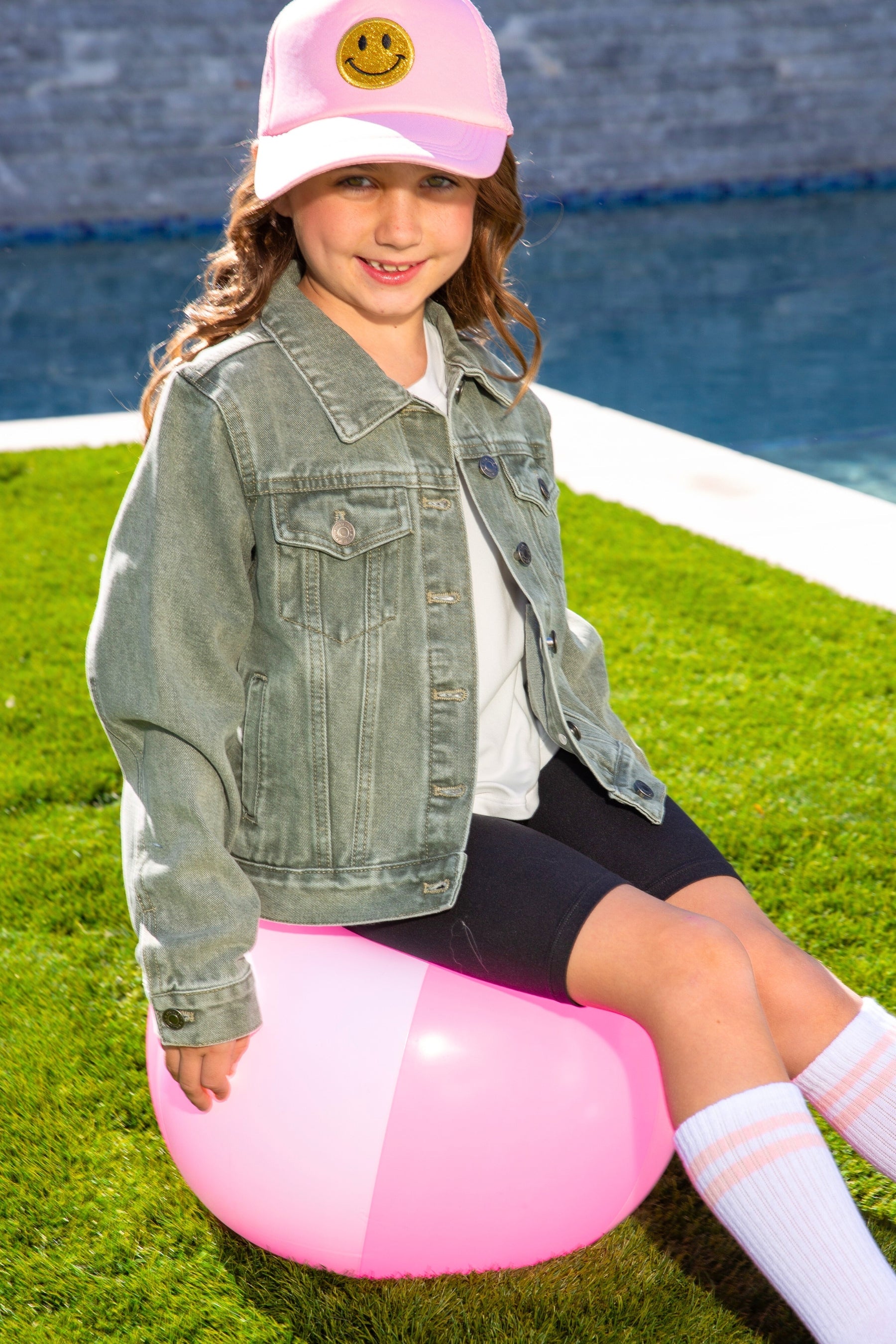 The Perfect Denim Jacket - Olive Sequin Daisy