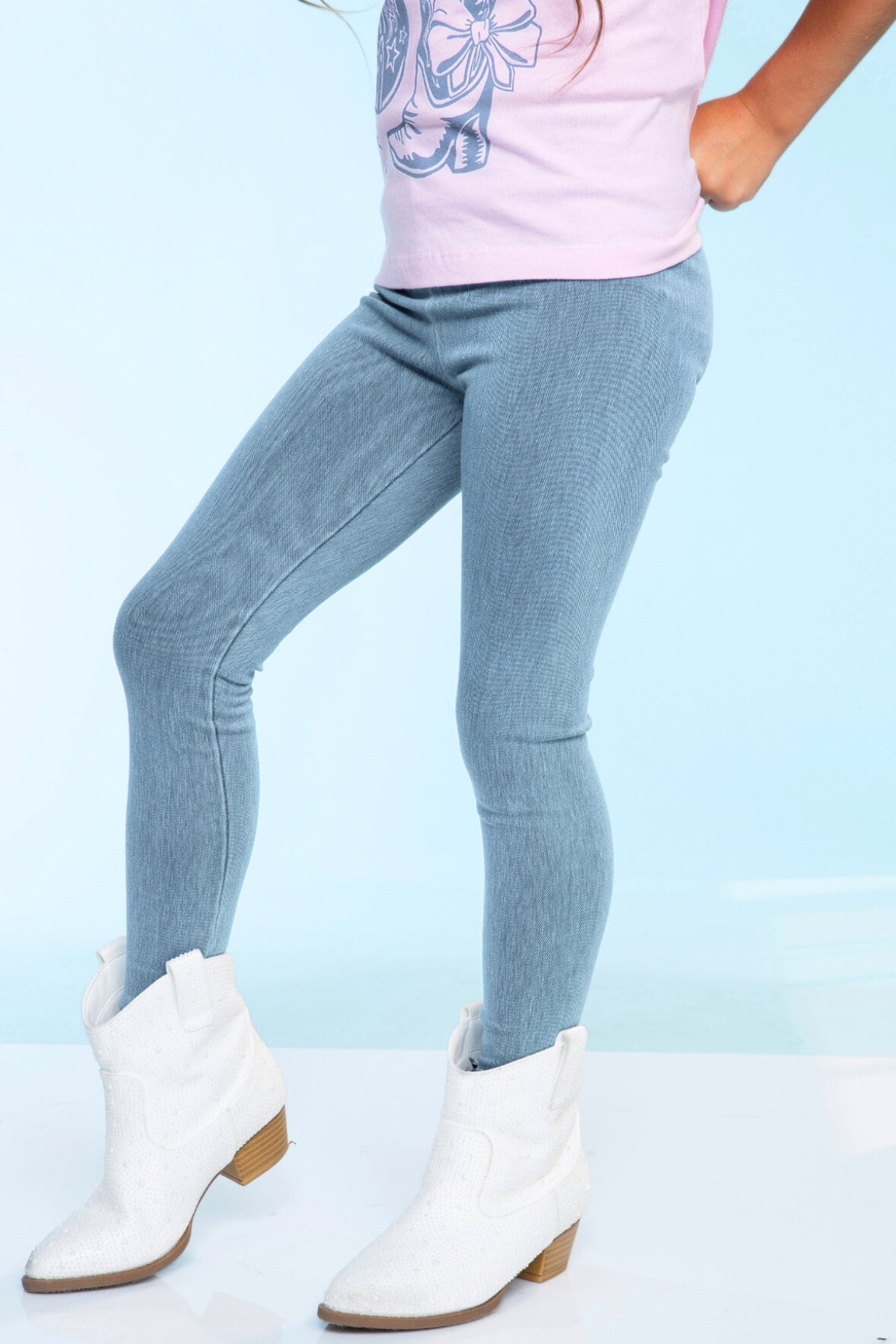 Super Stretch Soft Denim Long Jegging - Light Vintage Denim - SPRING!