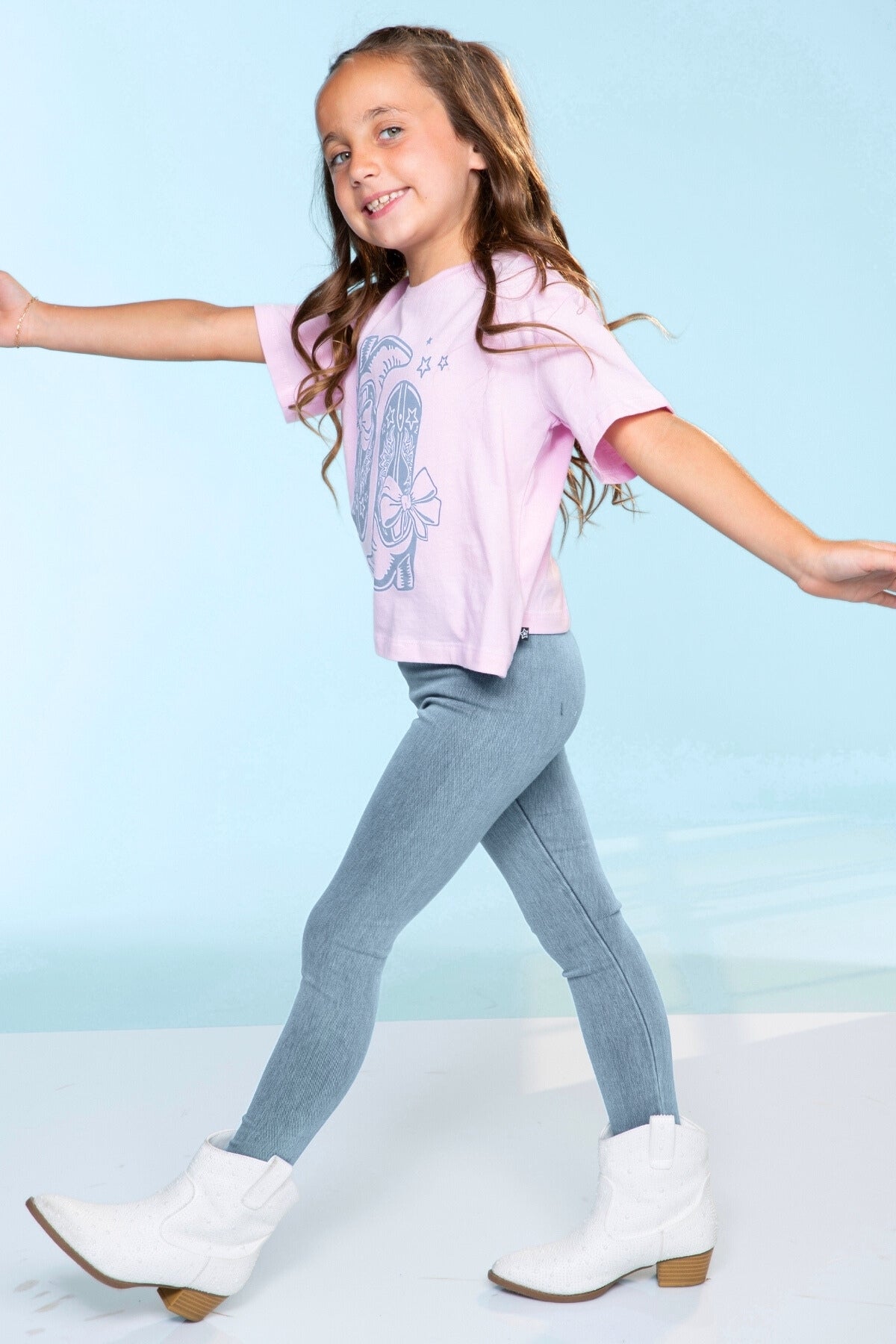 Super Stretch Soft Denim Long Jegging - Light Vintage Denim - SPRING!