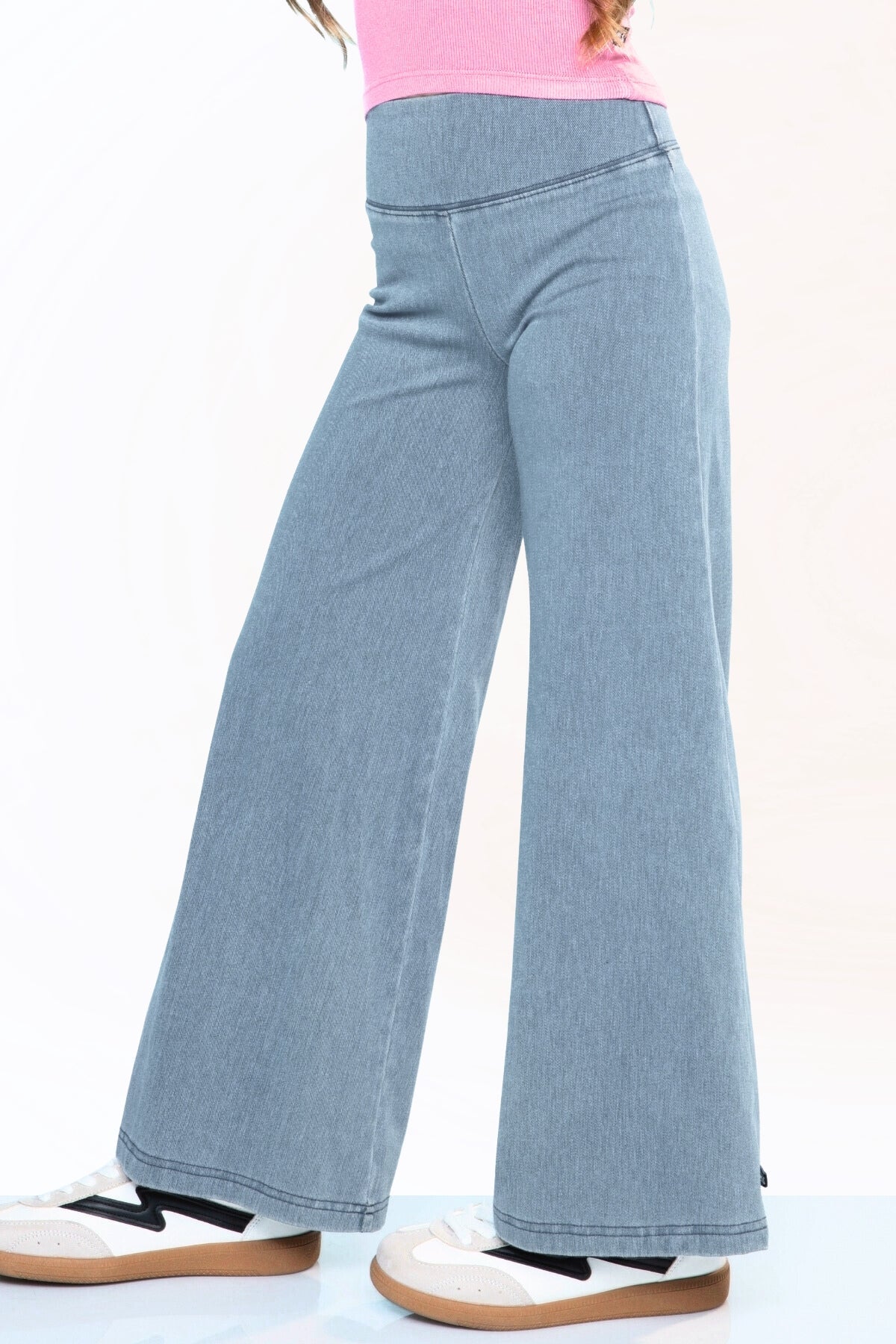 Super Stretch Soft Denim Wide Leg Jegging - Light Blue Denim - NEW!