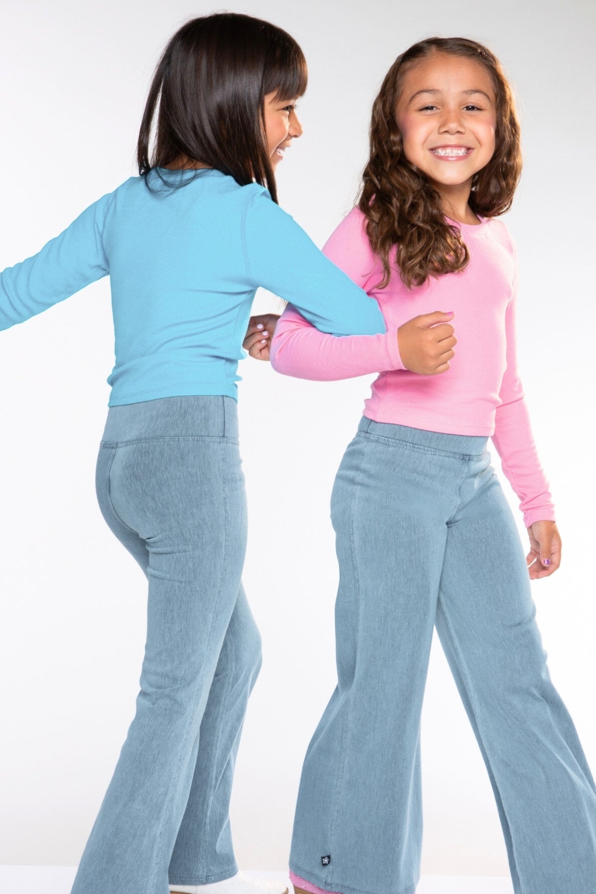 Super Stretch Soft Denim Wide Leg Jegging - Light Blue Denim - NEW!