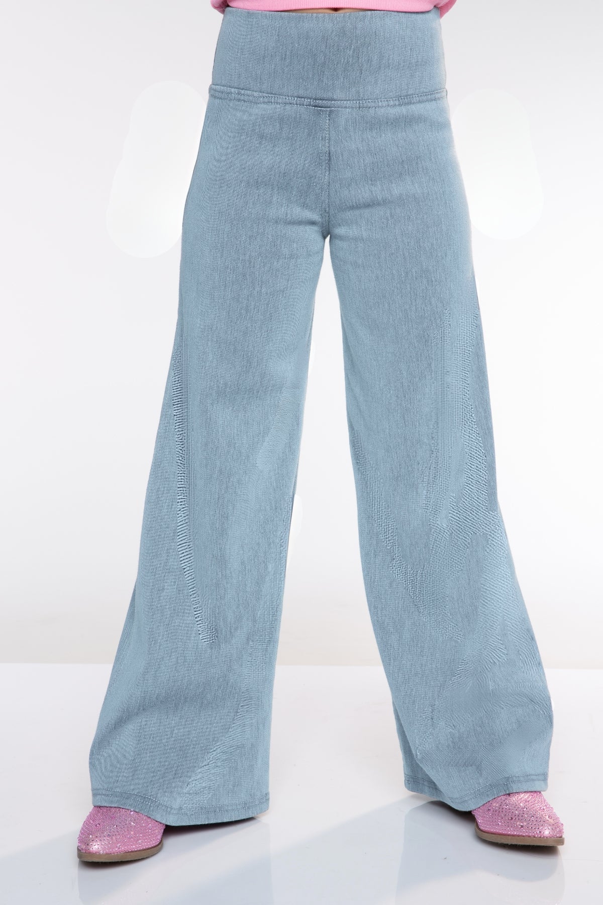 Super Stretch Soft Denim Wide Leg Jegging - Light Blue Denim - NEW!
