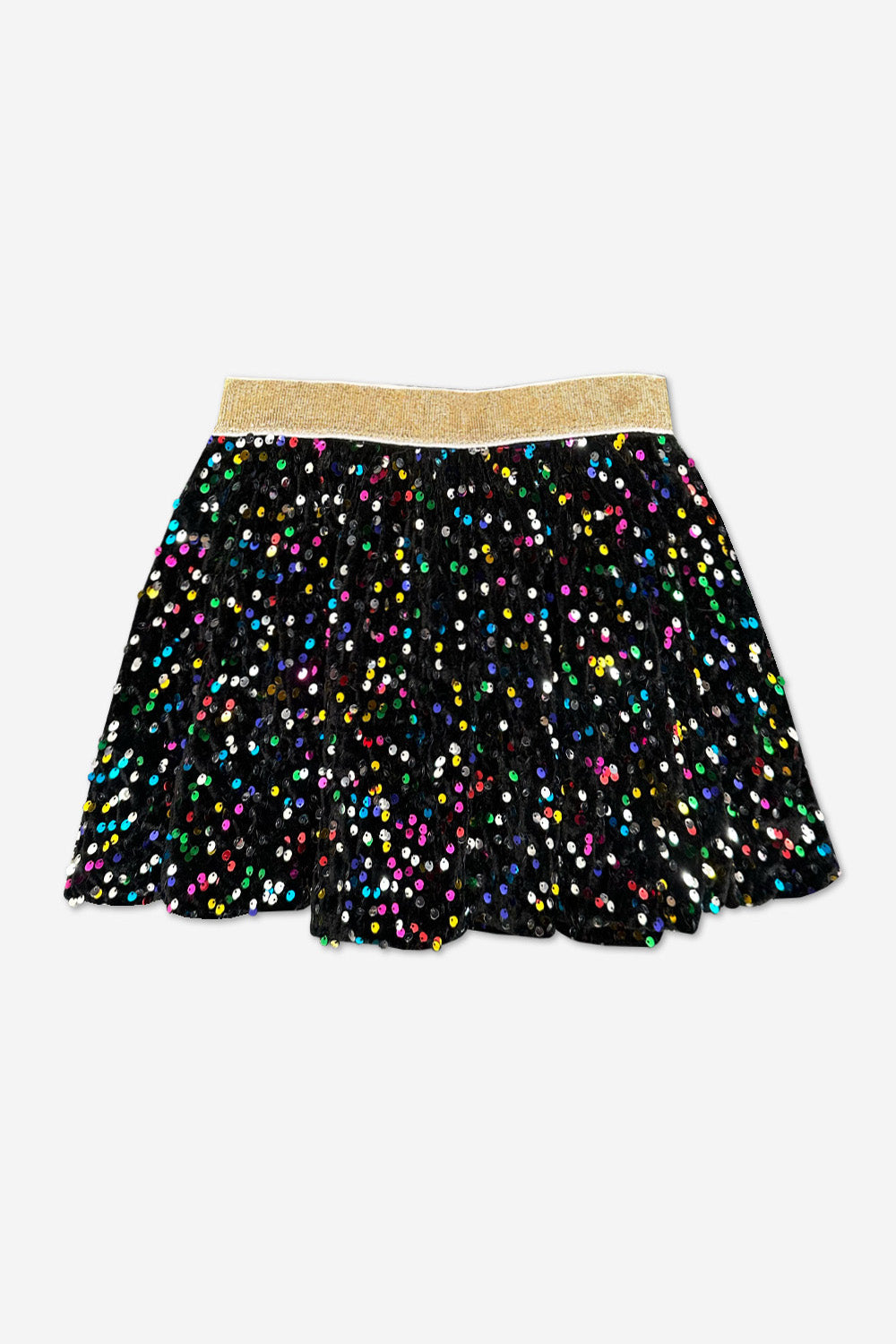 Sequin Velvet Skirt - Ivory Gold