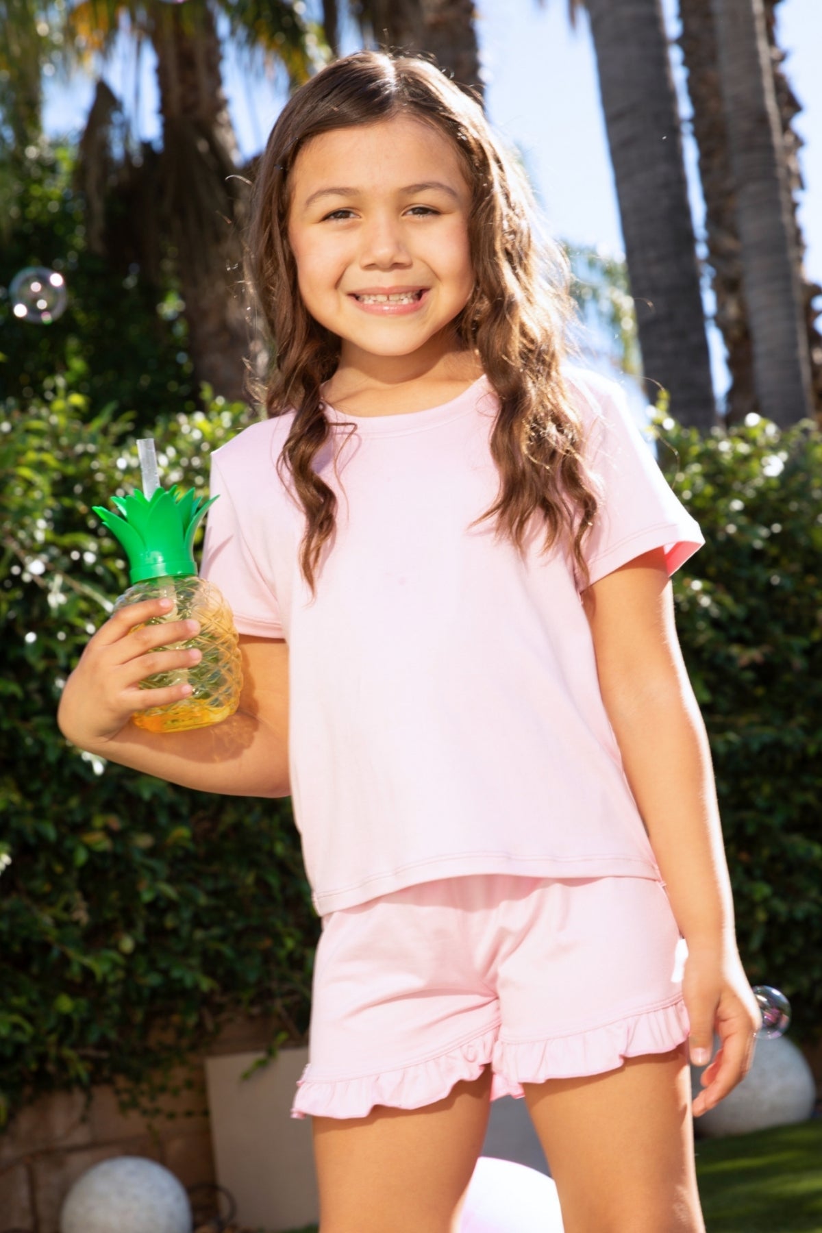 Simply Soft Ruffle Short - Pink Blue Star