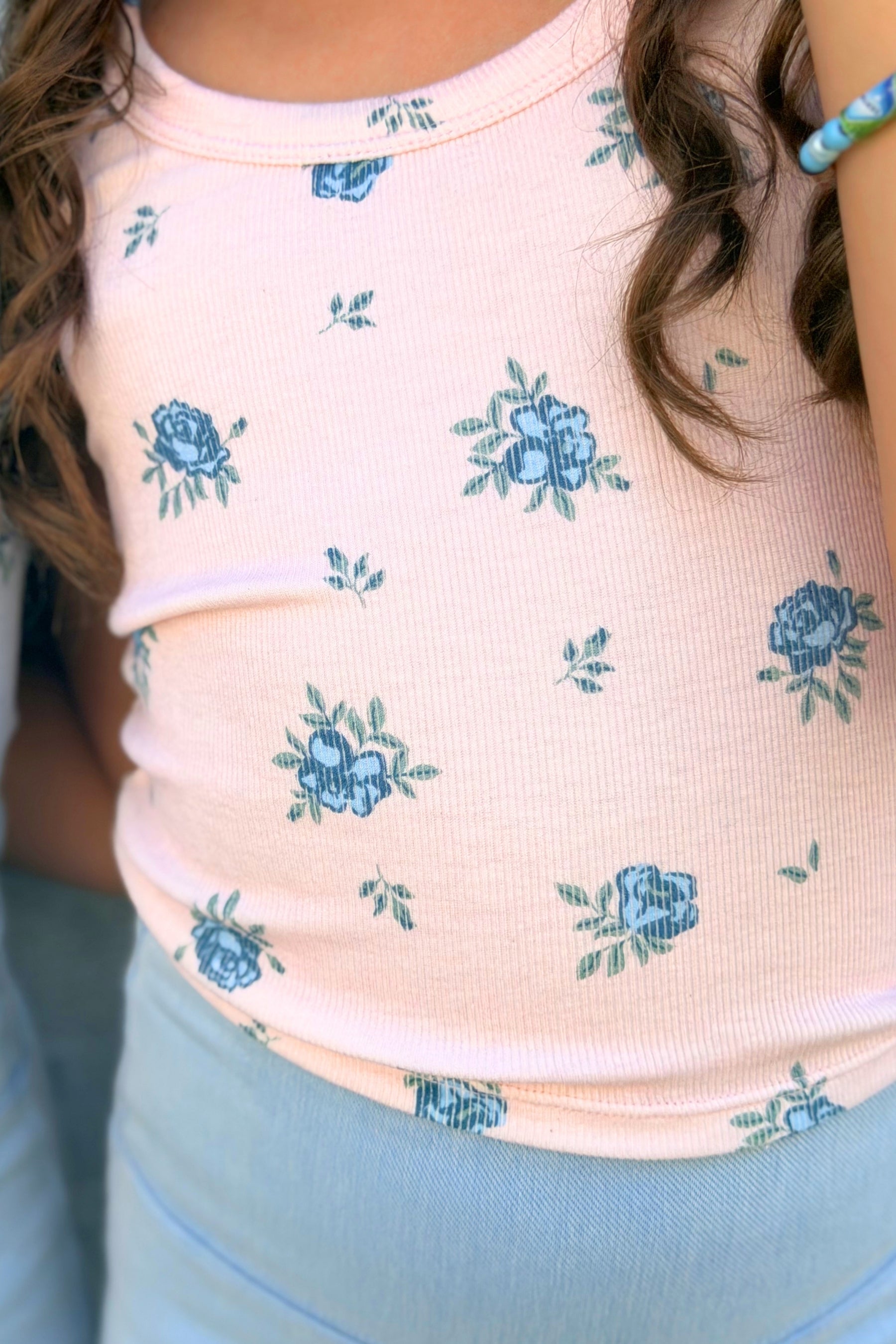 Ultra-Soft Ribbed Scoop Racer Tank - Petal Pink