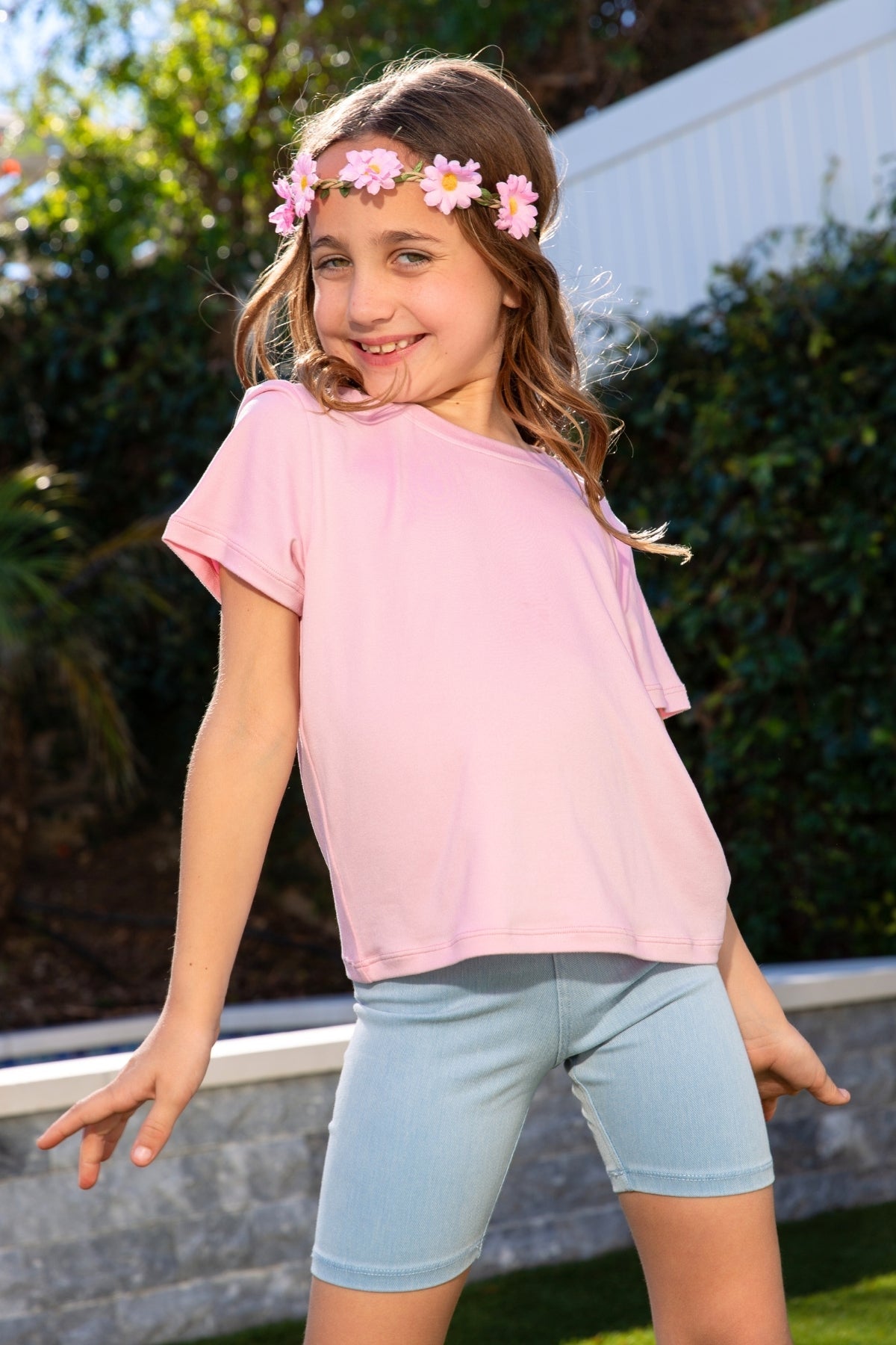 Super Stretch Soft Denim Biker Short - Light Blue Denim - SPRING!