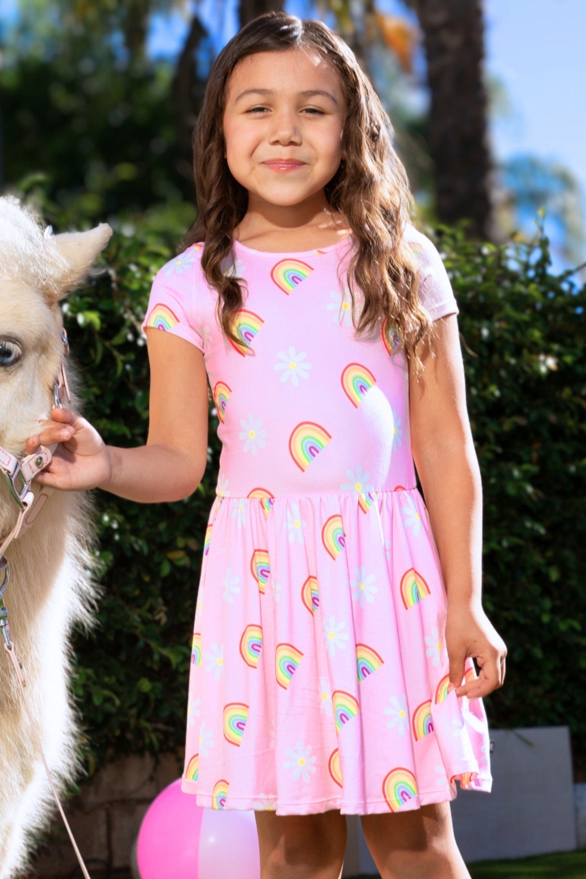 Simply Soft Short Sleeve Be Happy Dress - Tie Dye Rainbow Donuts