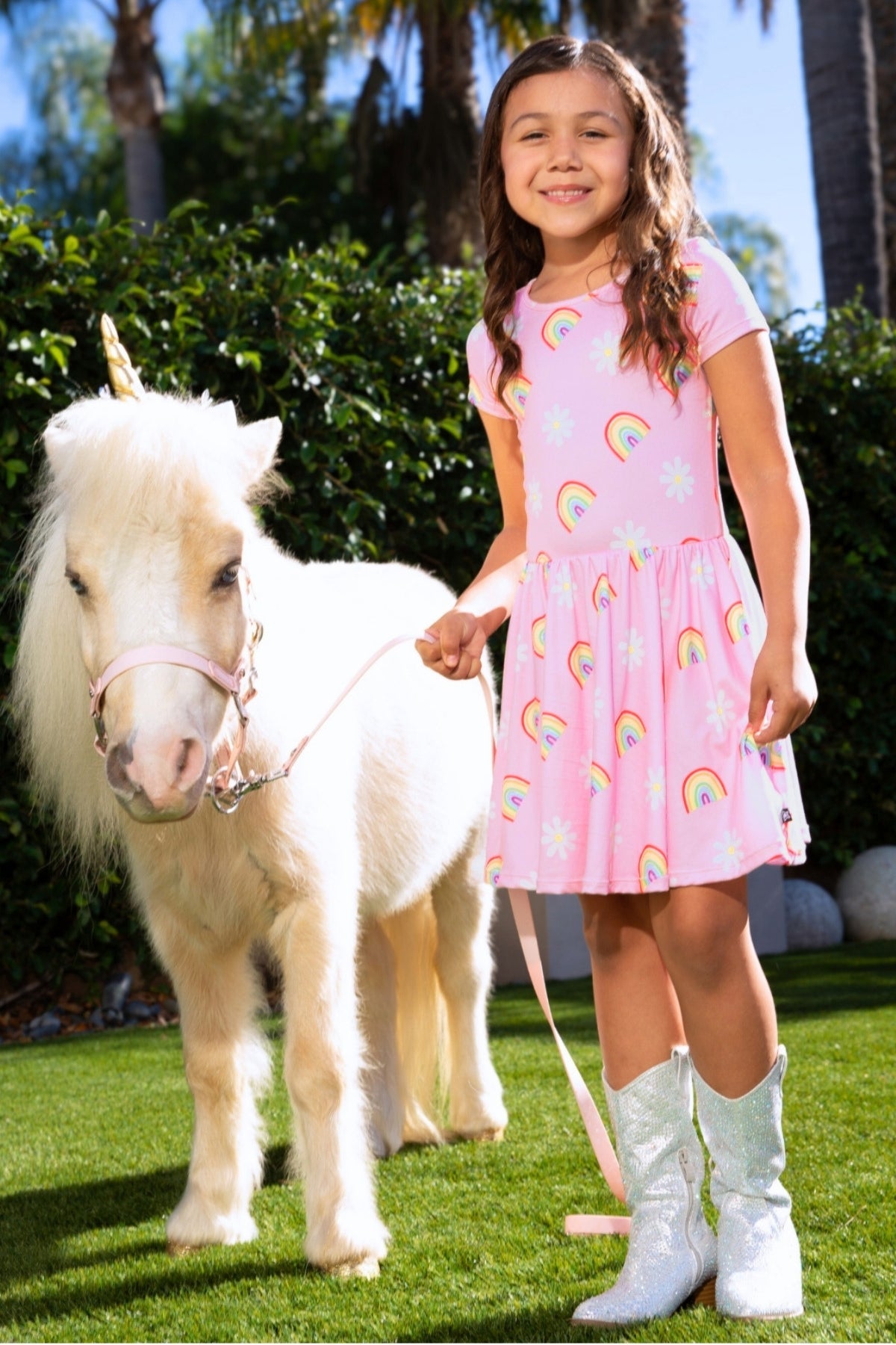 Simply Soft Short Sleeve Be Happy Dress - Rainbow Cupcakes